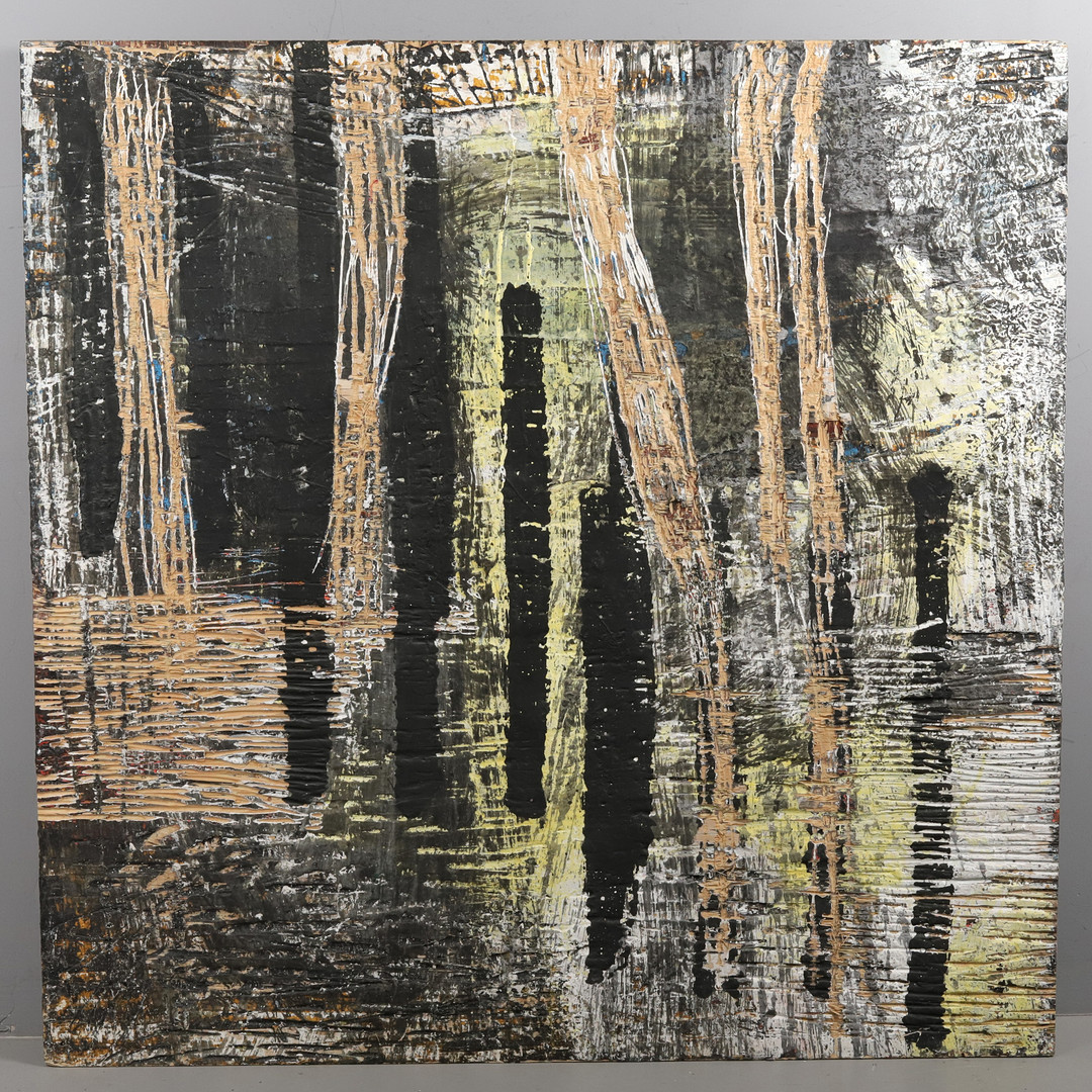 JAMES BATES. BLANDTEKNIK PÅ PLYWOOD ”Elemental II”, Elemental Series, 2009, signerad.