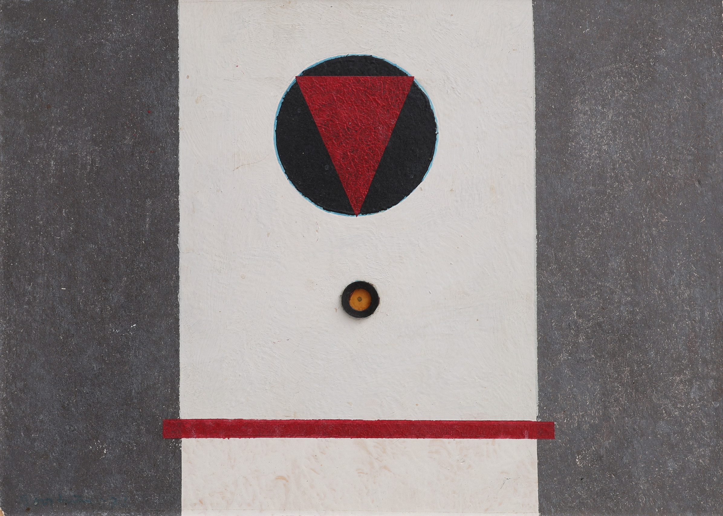 HARRY  BOOSTRÖM. Blandteknik, "Suprematism", blandteknik, signerad med titel à tergo.