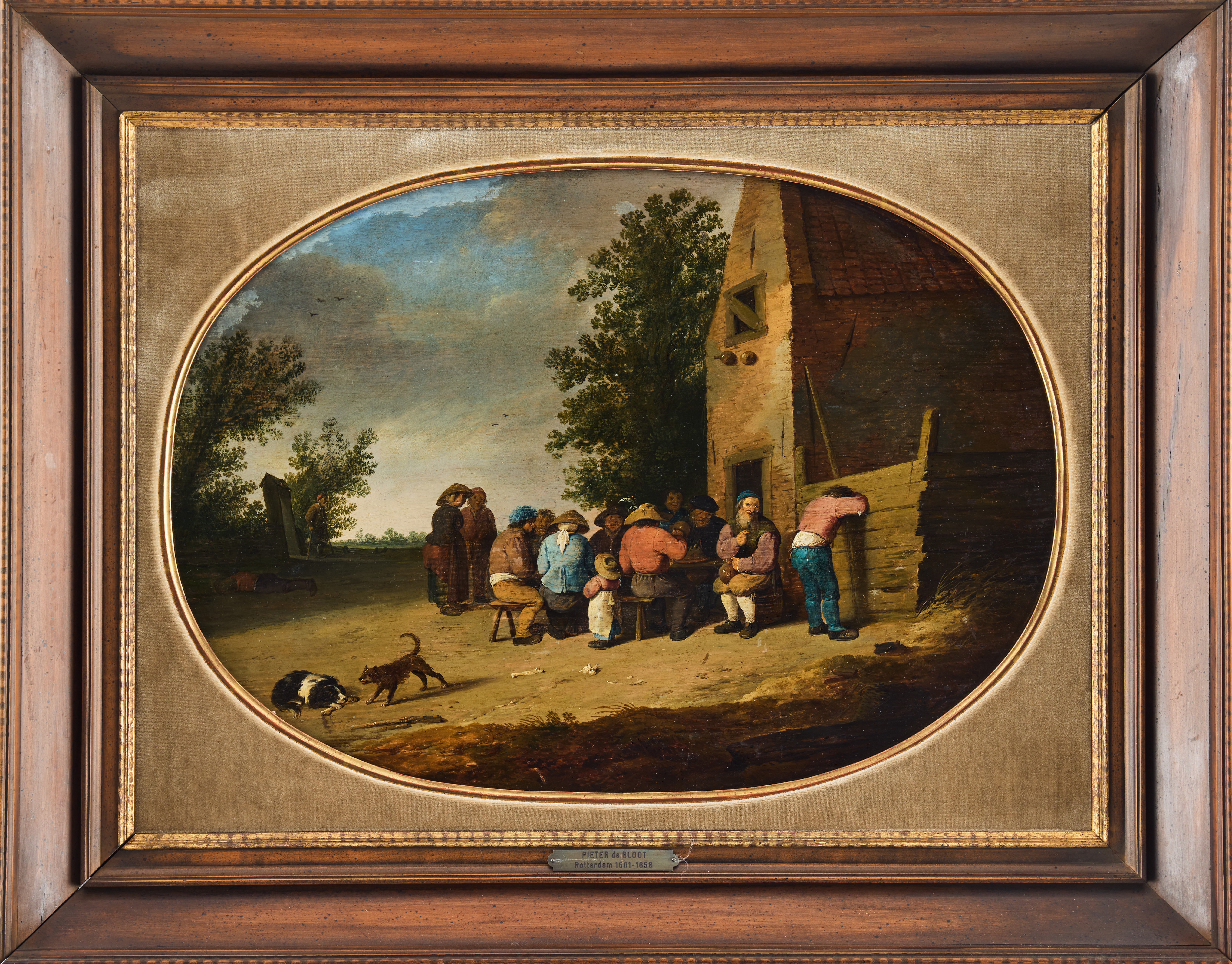 PIETER DE BLOOT (ROTTERDAM 1601/1602-1658). Peasants merry-making outside an Inn.