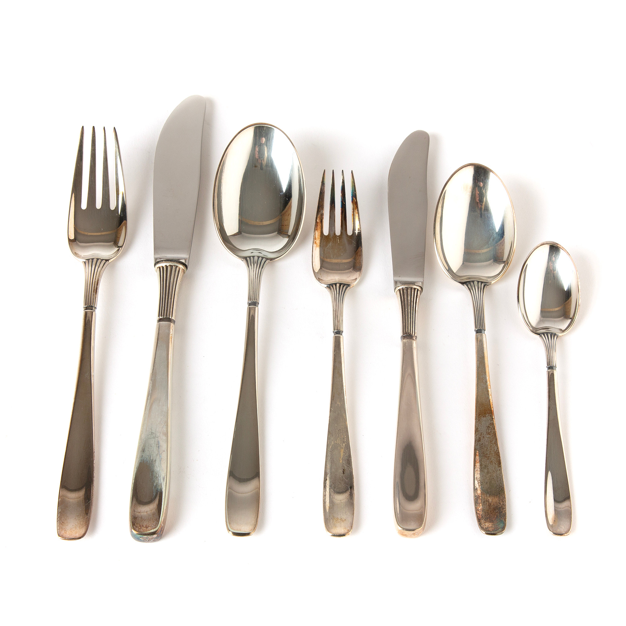 BESTICKSERVIS, 37 delar, sterlingsilver ”Ascona”, W&S Sörensen, Danmark, importstämplat.