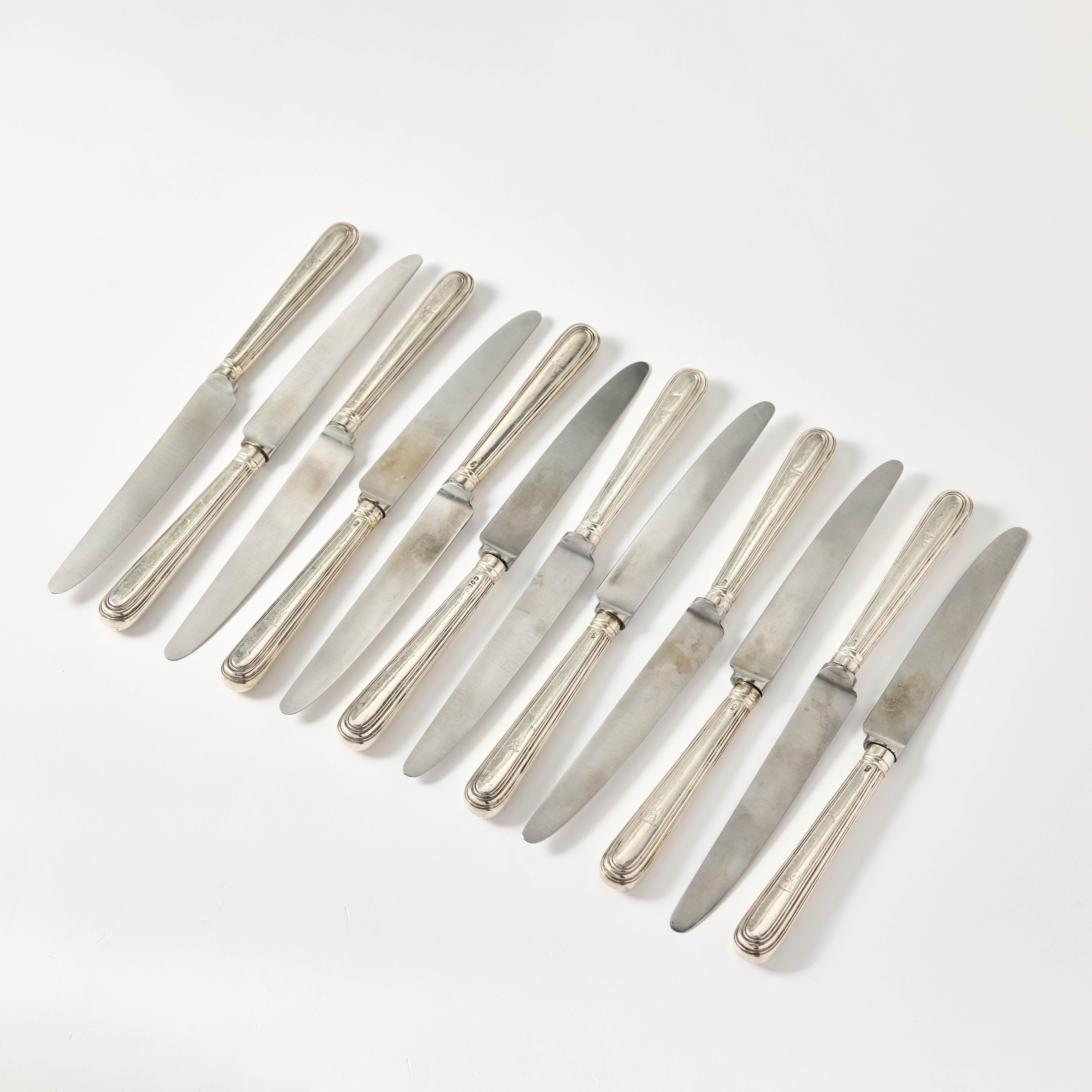 GEORGE WILLIAM ADAMS. Matknivar, 12 st., sterlingsilver, London 1845/46.