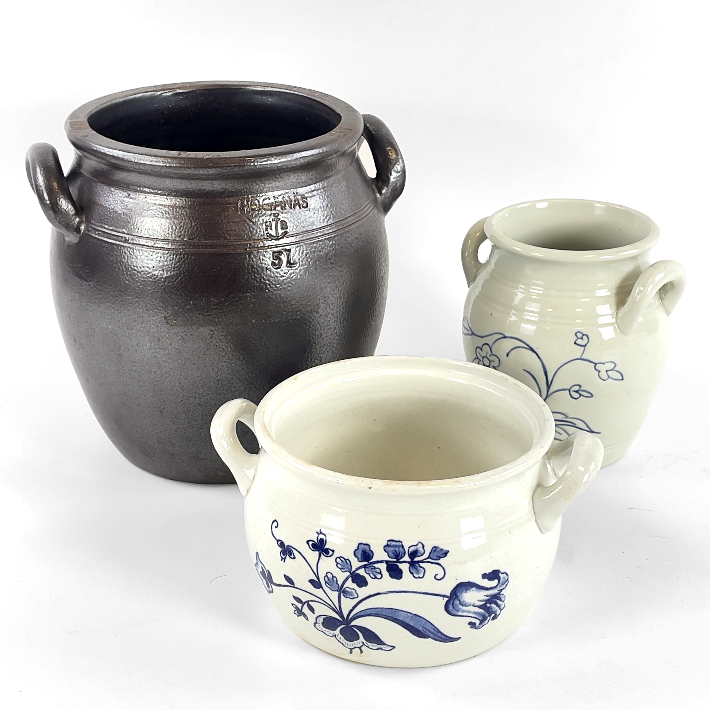 KRUS, 3 st. Stengods, bl.a. Gustavsberg & Höganäs, 1900-tal.