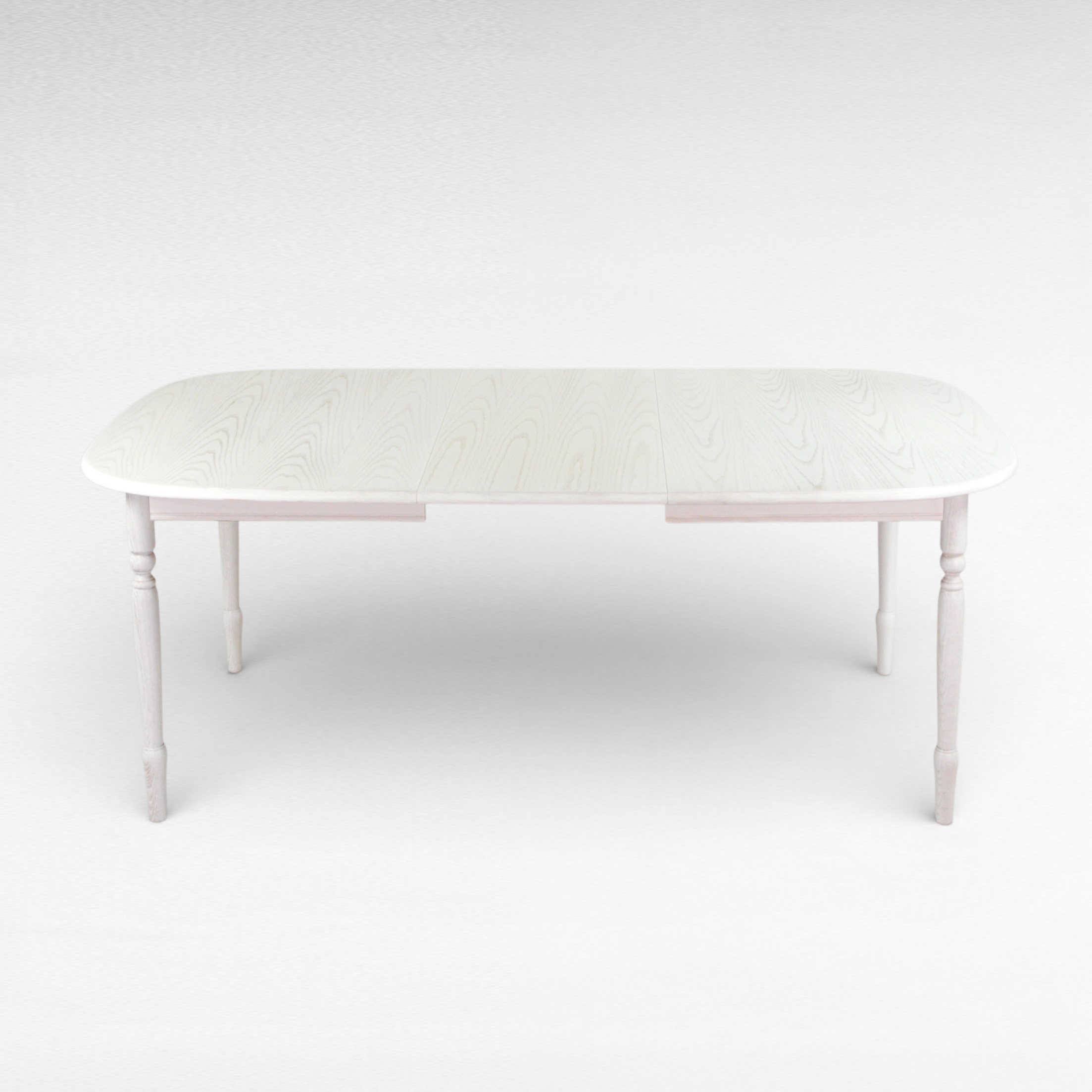 MATBORD, vitlaserat lövträ, 1 st. iläggsskiva, nutida.