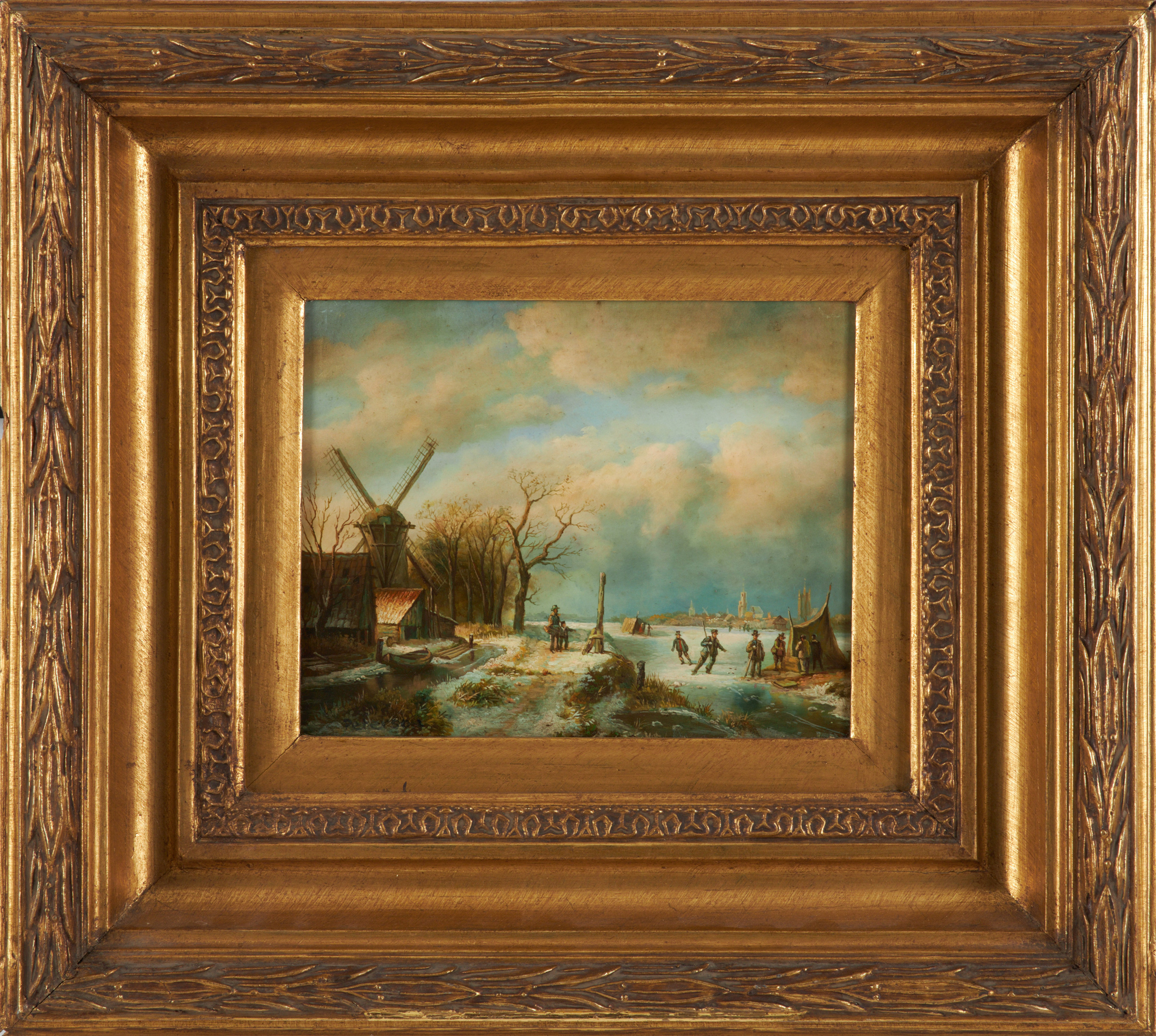 OKÄND KONSTNÄR. Vinterlandskap, 1900-tal, olja på pannå.