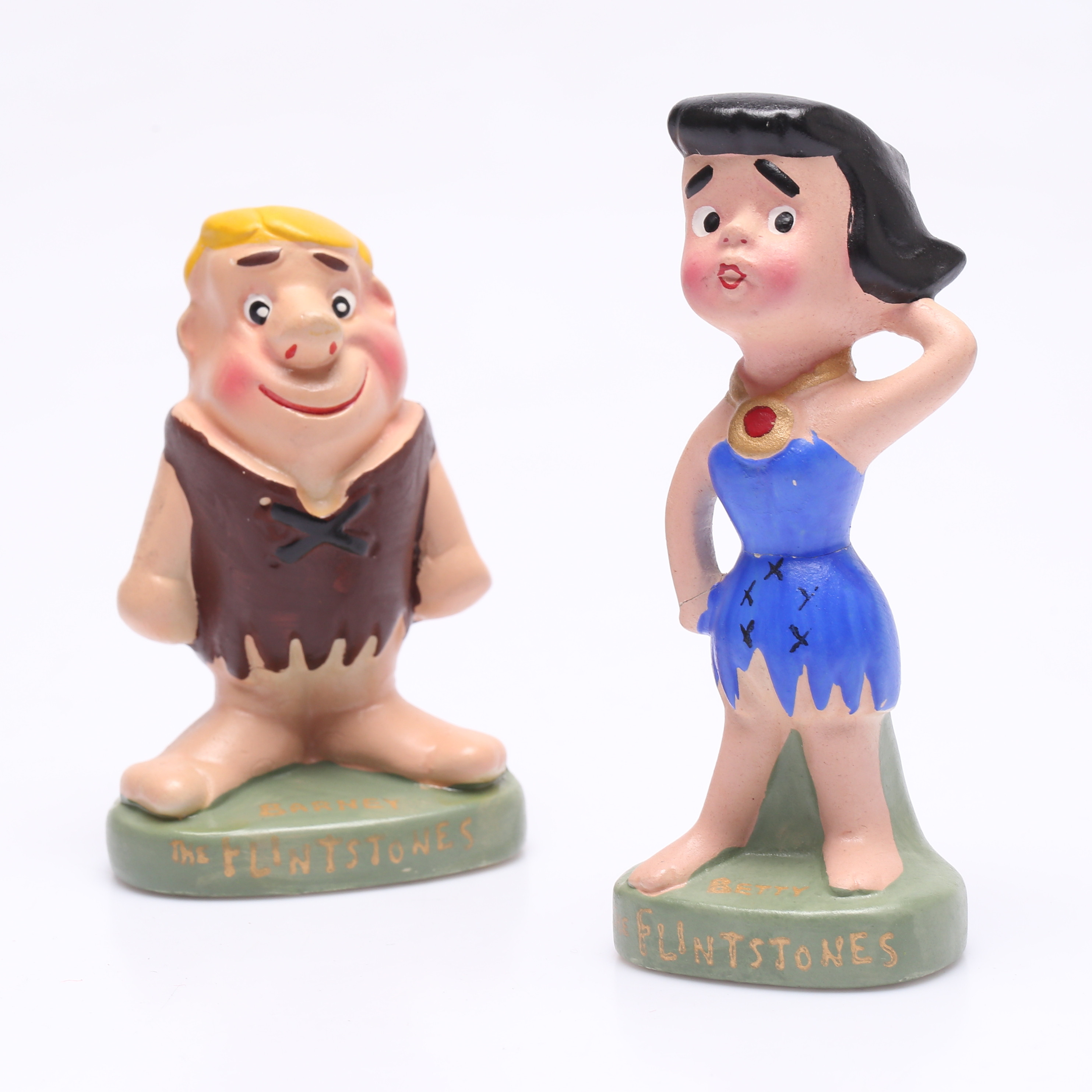 FIGURER, TVÅ STYCKEN, "THE FLINTSTONES", JOSEPH LANG & CO, HANNA-BARBERA PRODUCTIONS, 1962.