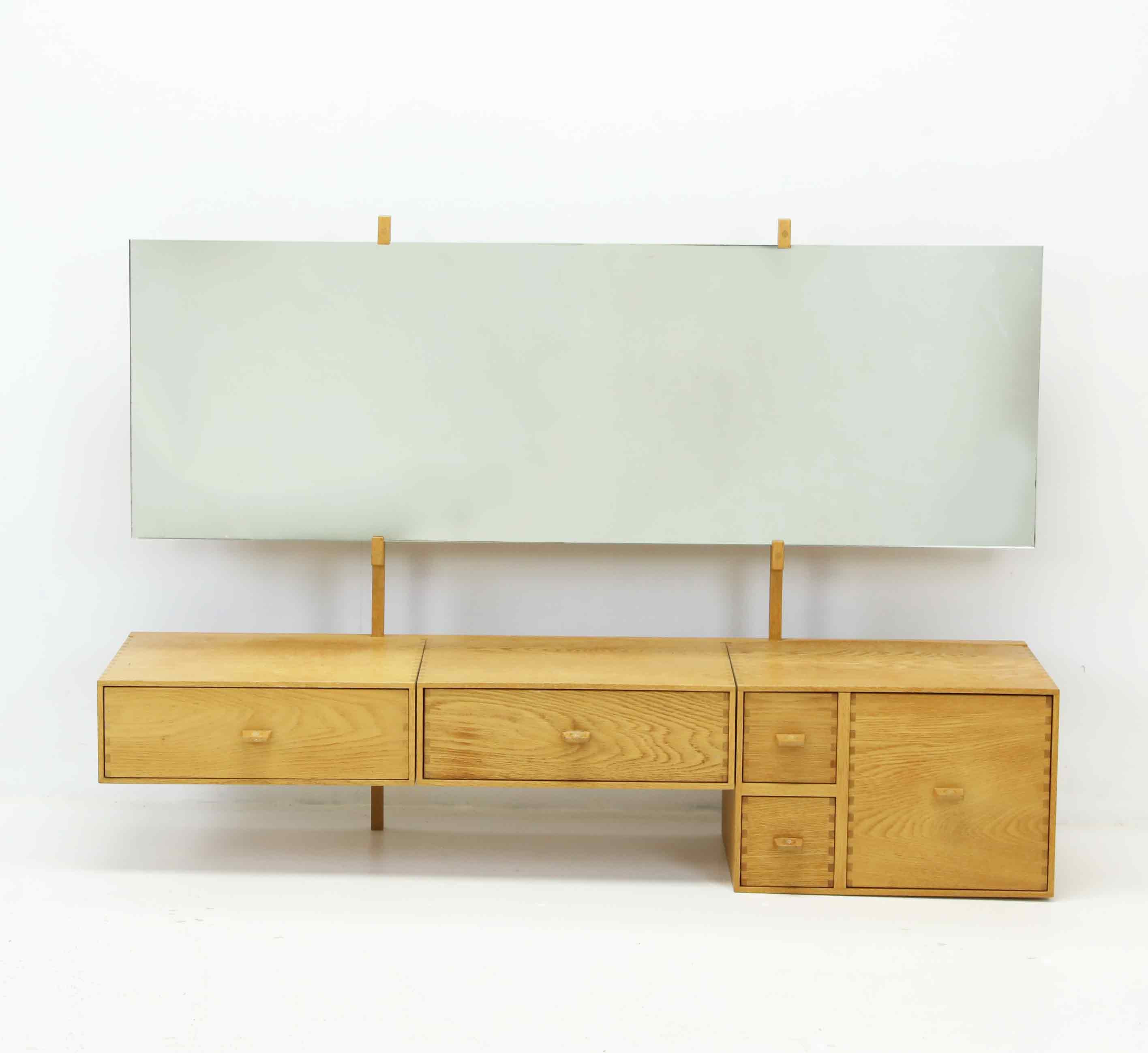 UNO & ÖSTEN KRISTIANSSON. hallmöbel/spegel med hylla, Luxus, Vittsjö, 1960-tal.