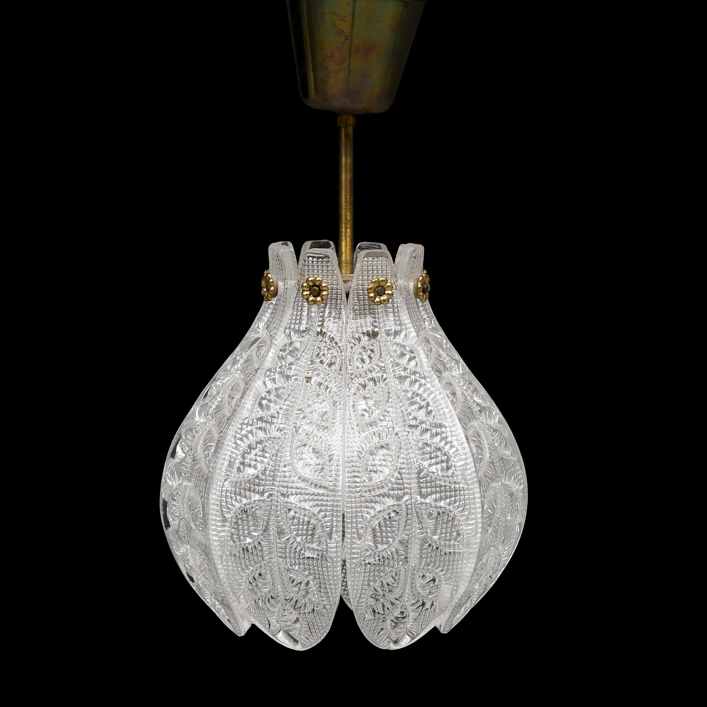 CARL FAGERLUND. Taklampa, Orrefors, omkring 1900-talets mitt.