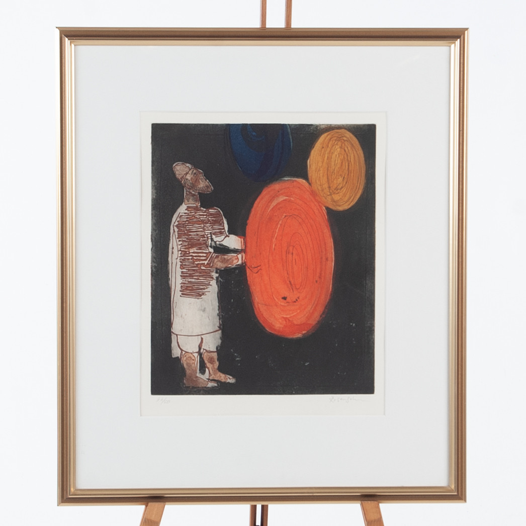 LENNART ROSENSOHN. Färglitografi " Garnspinnaren" signerad numrerad 46/50.