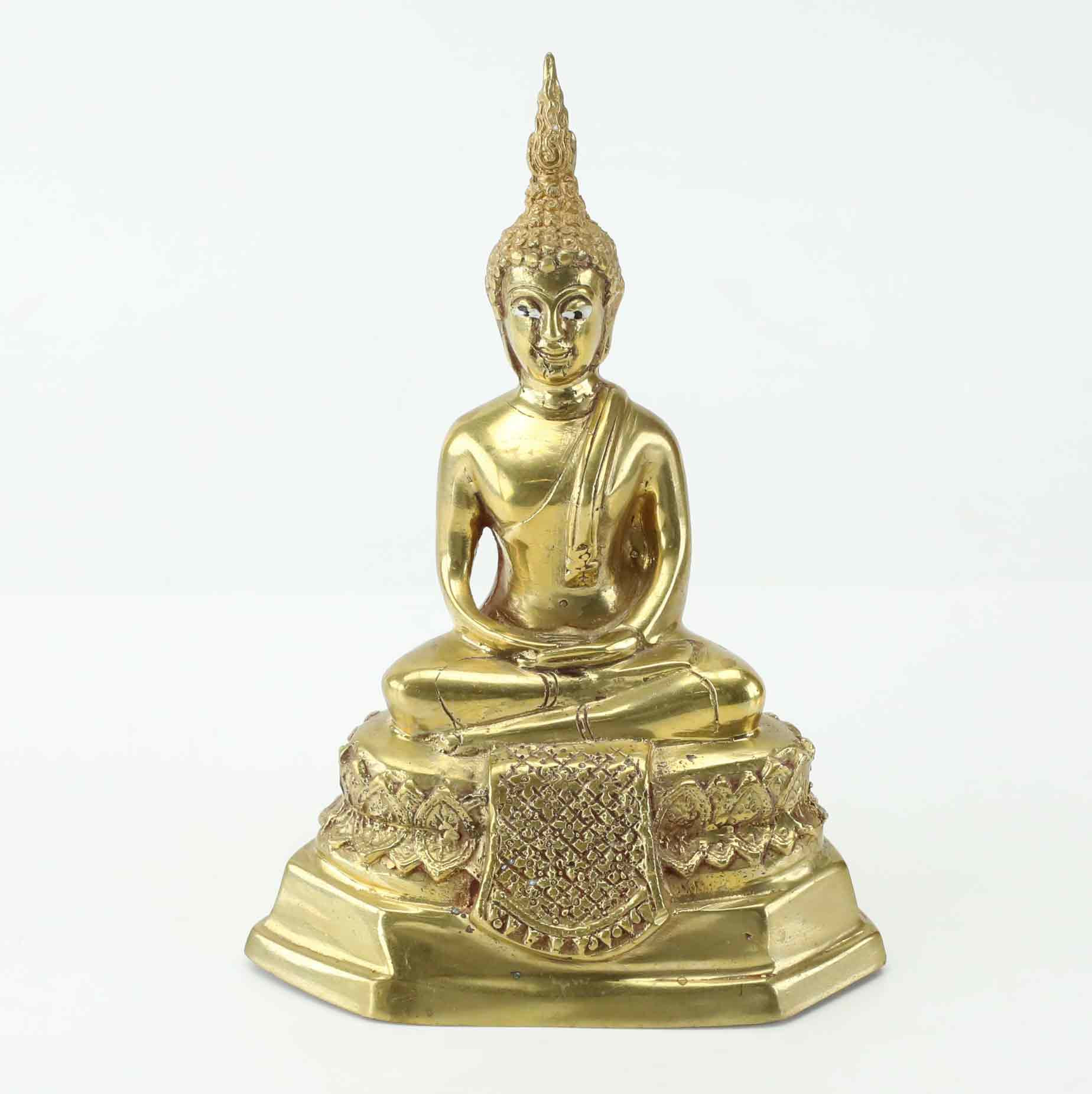SKULPTUR, mässing, Buddah, Thai, 1900-tal.