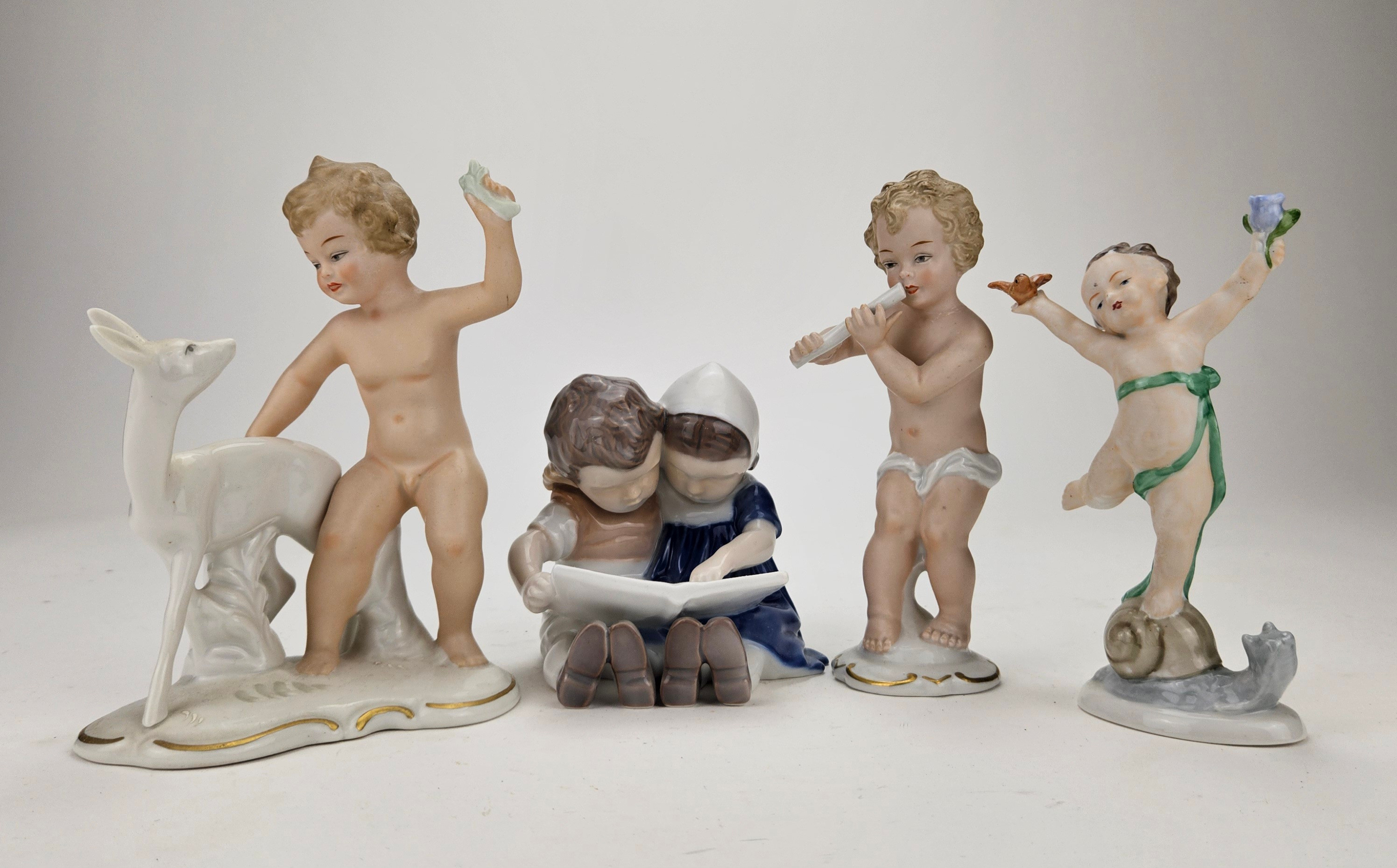 FIGURINER, 4 st, porslin, bland annat Bing & Gröndahl och Wallendorf.