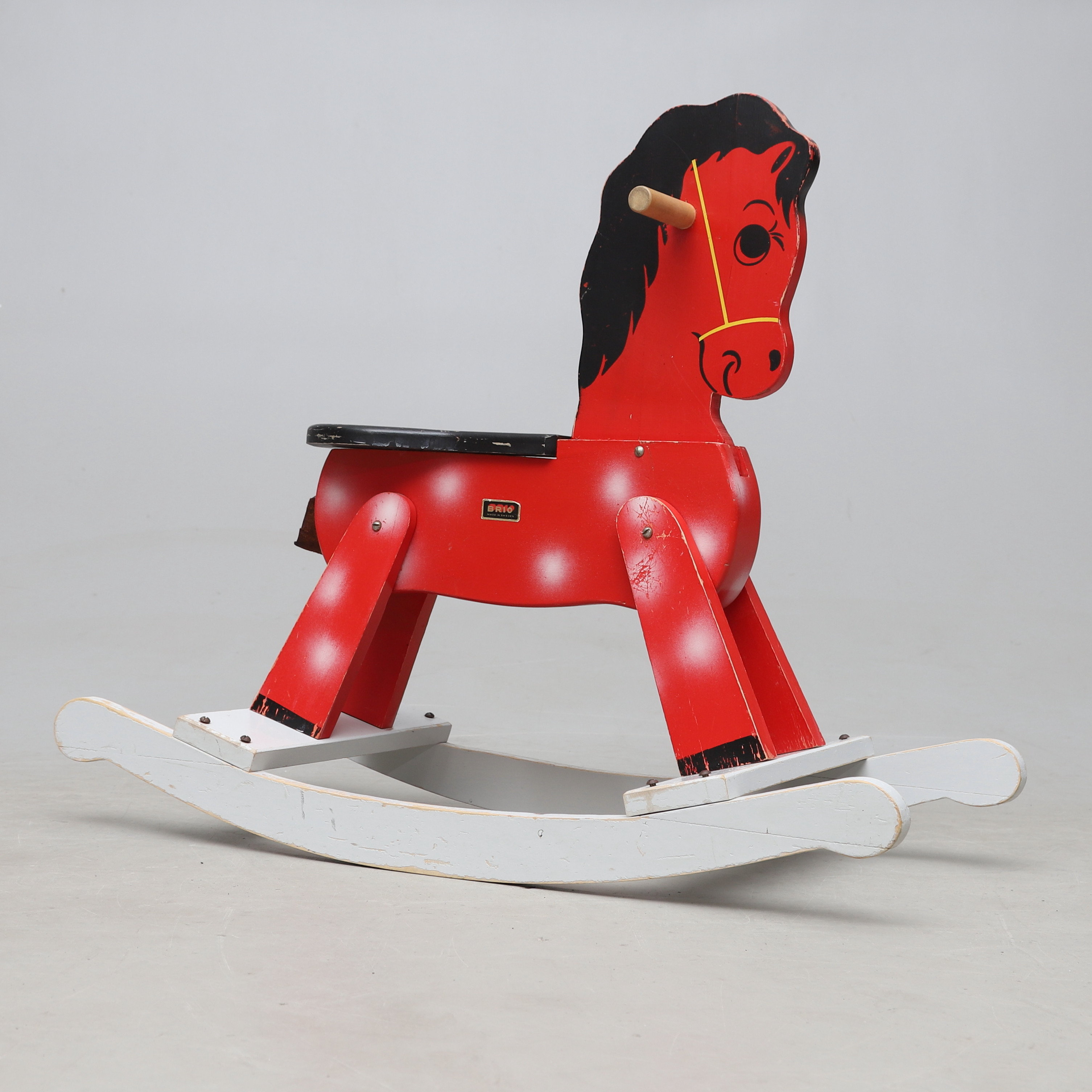 GUNGHÄST, bemålat trä, Brio, Sverige, 1960-tal.