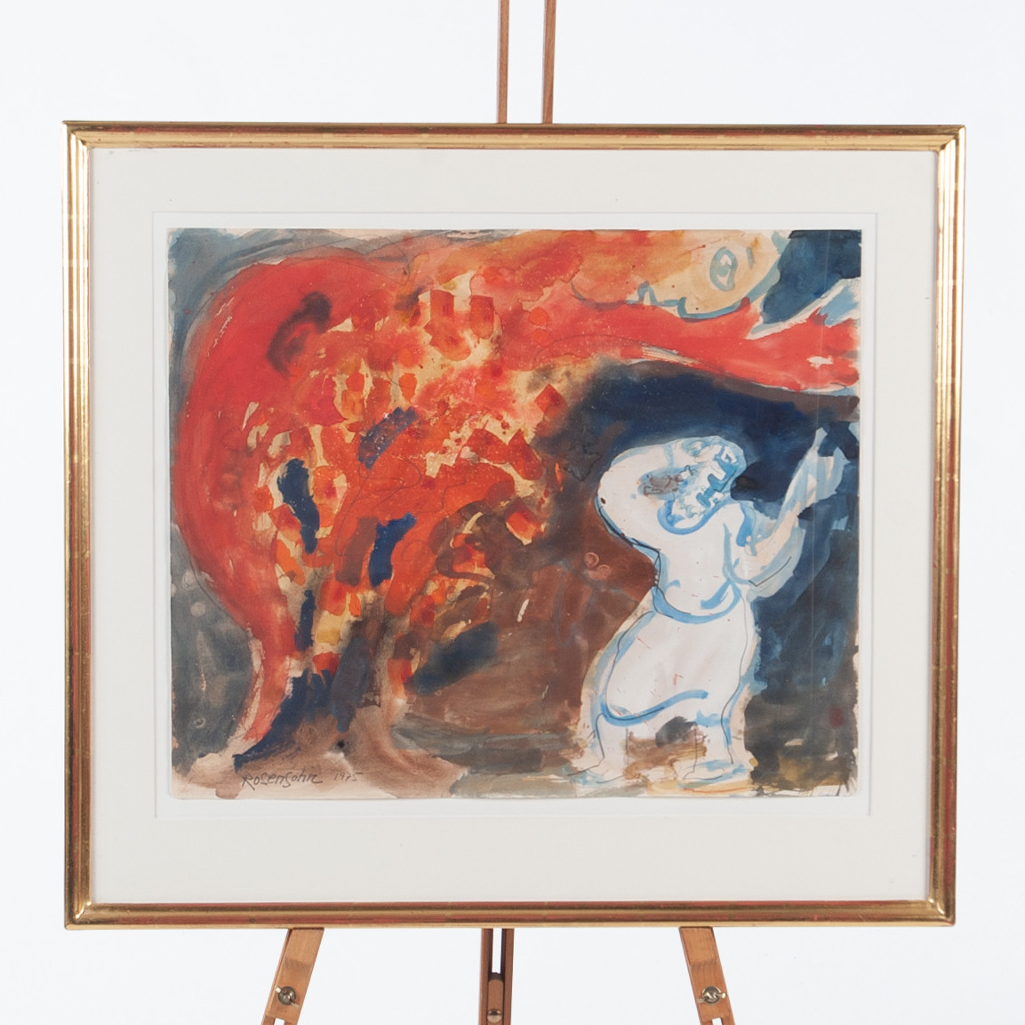 LENNART ROSENSOHN. Komposition, akvarell och blandteknik på papper, signerad och daterad 1975.