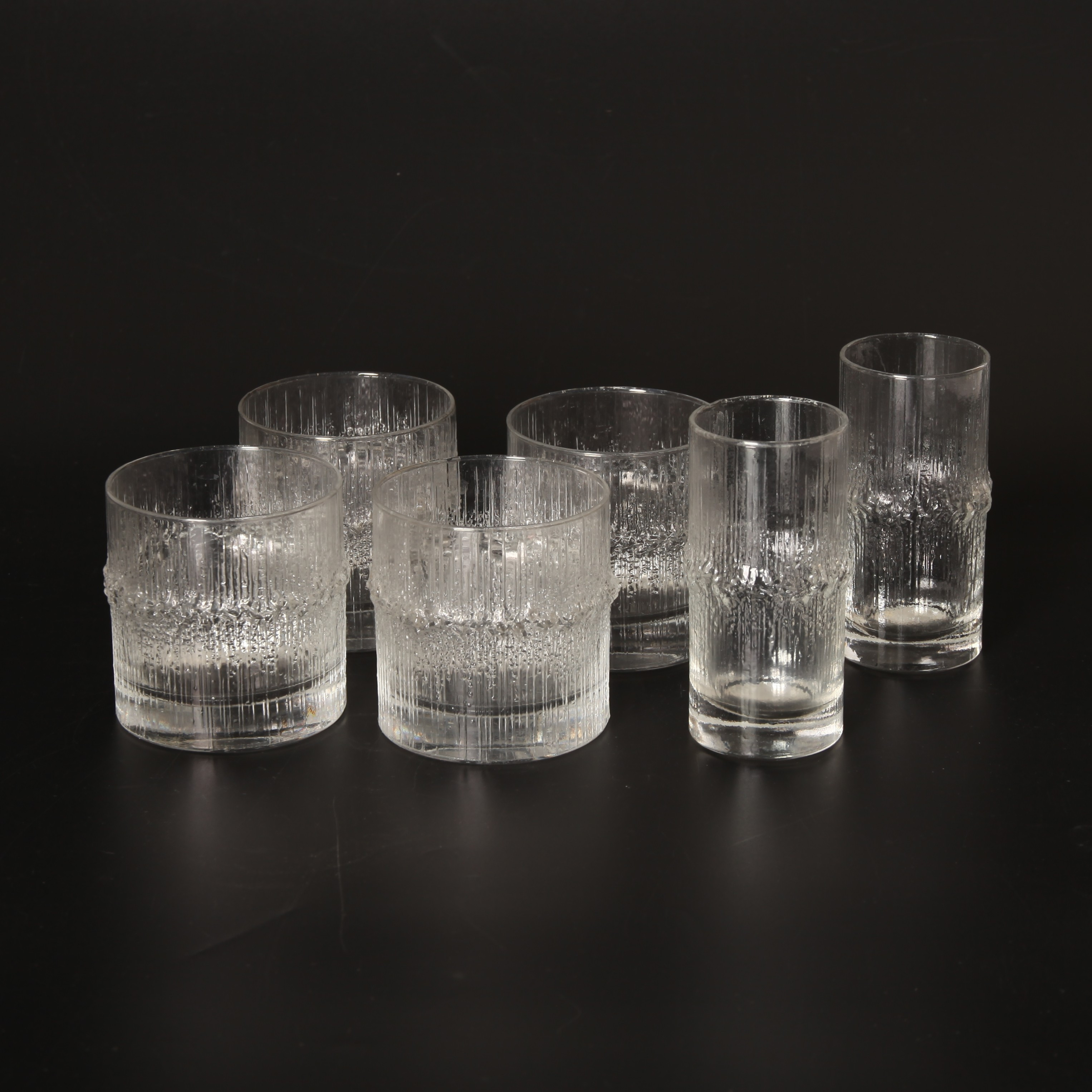 TAPIO WIRKKALA. 1915-1985. Glas "Niva", 6 st Iittala, Finland.