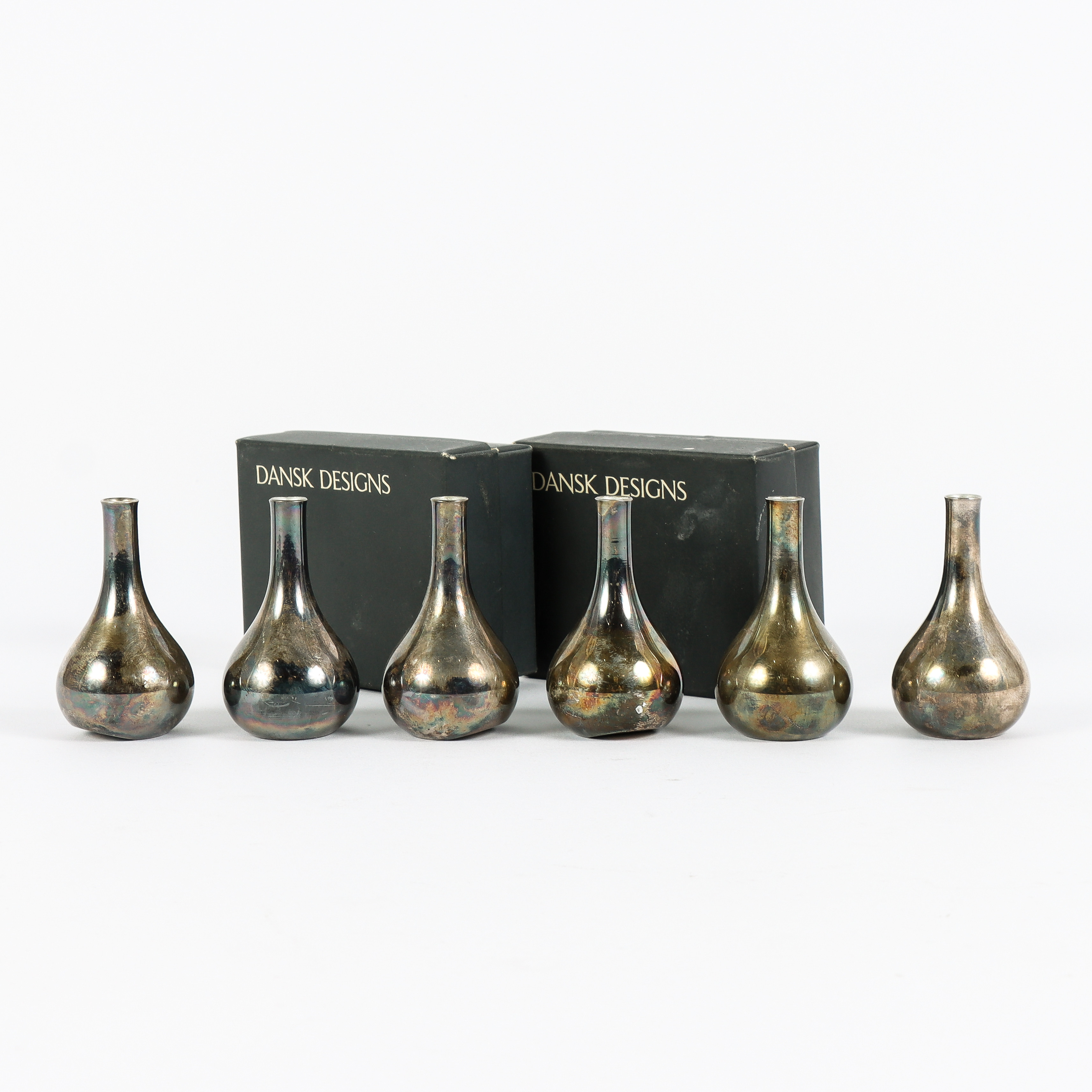 LJUSSTAKAR 6 stycken, nysilver, Jens Quistgaard, Dansk Design, Danmark.