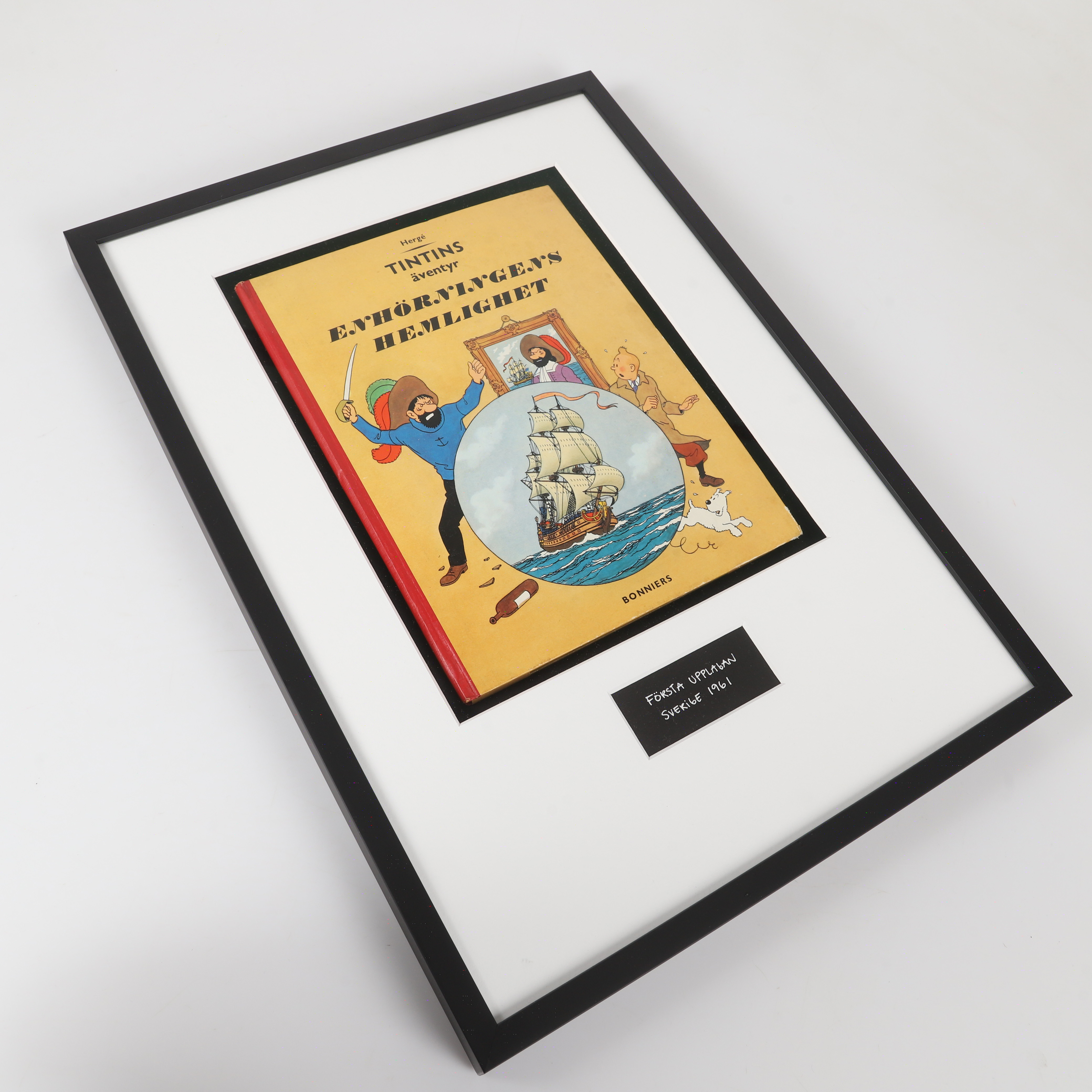 TINTIN, Seriealbum, "Enhörningens hemlighet", första upplagan, Hergé, Sverige, 1961.