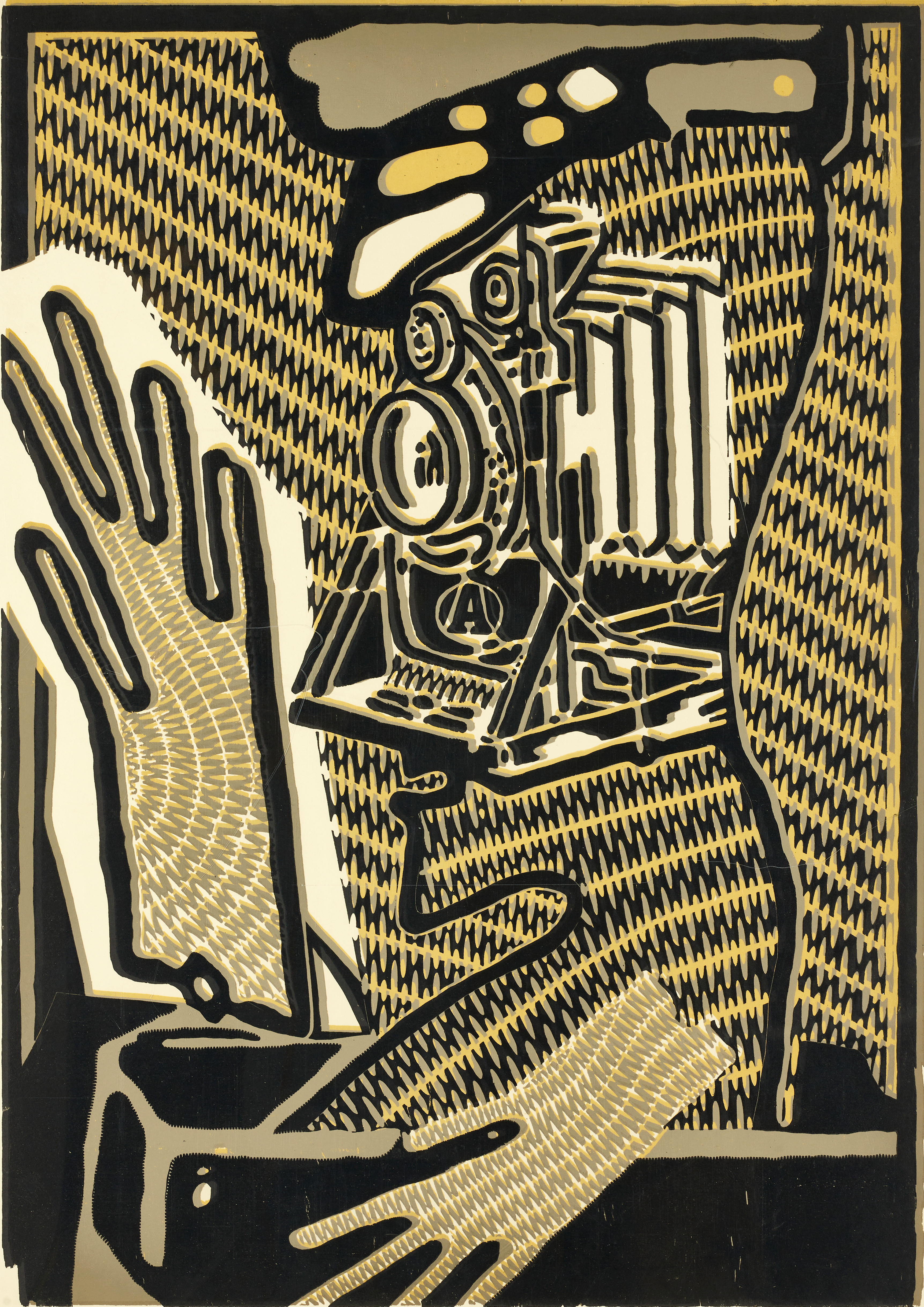 JOHANNES VENNEKAMP (FÖDD 1935). Komposition, signerad och daterad Vennekamp 95, numrerad 10/10, grafiskt blad.