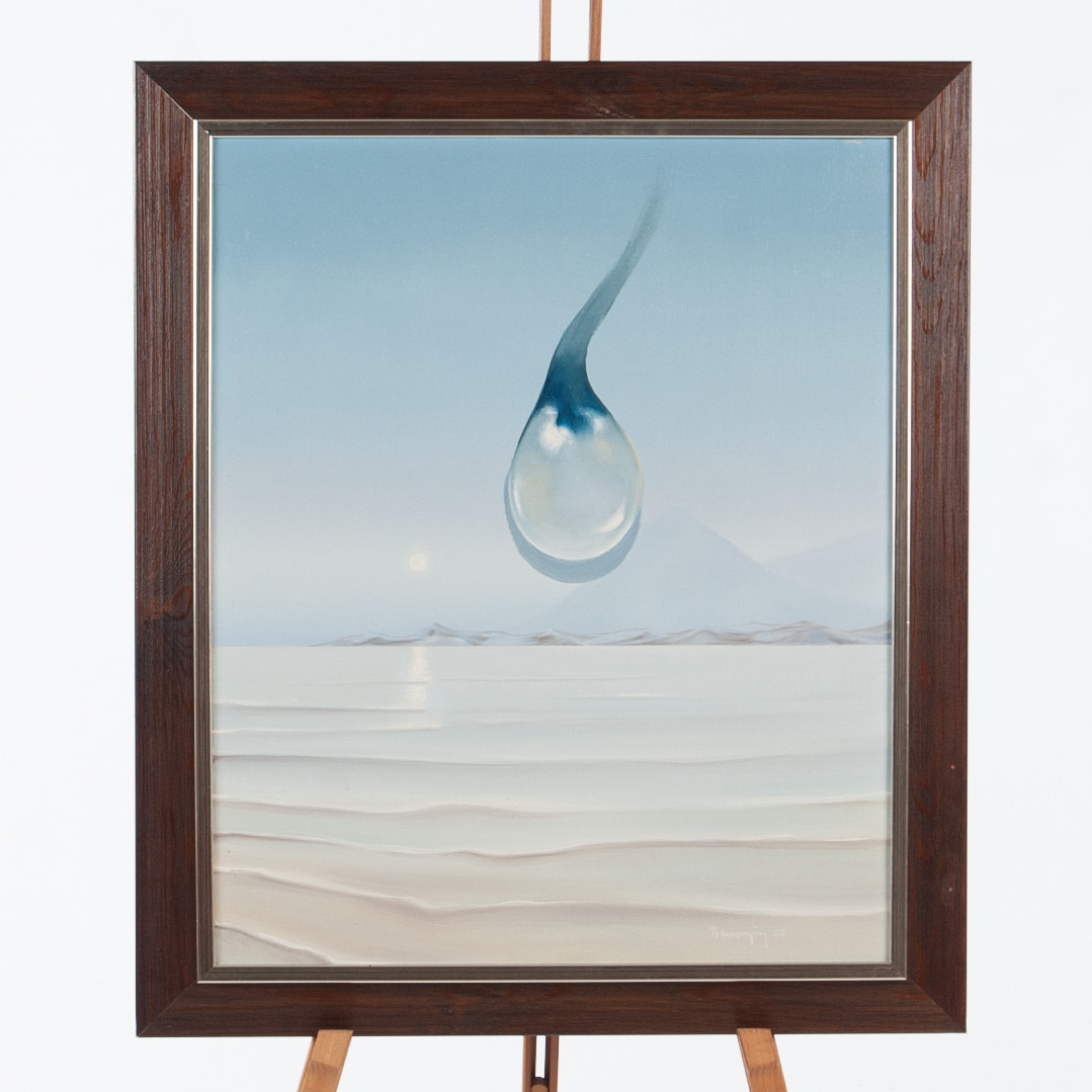 THOMAS HAFSTRÖM (FÖDD 1954). Olja på duk, motiv med vattendroppe.