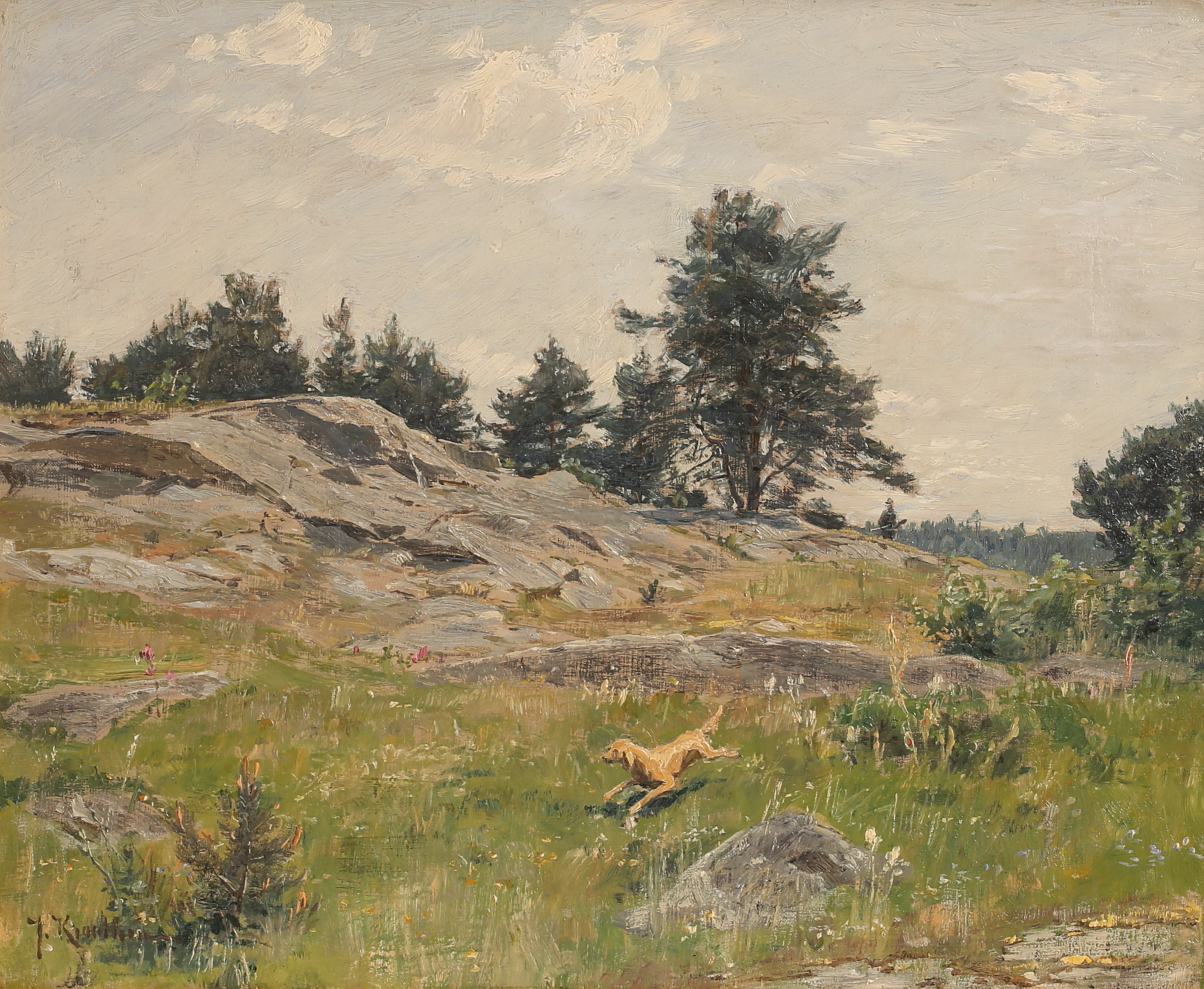 JOHAN KROUTHÉN. Olja på duk, signerad.