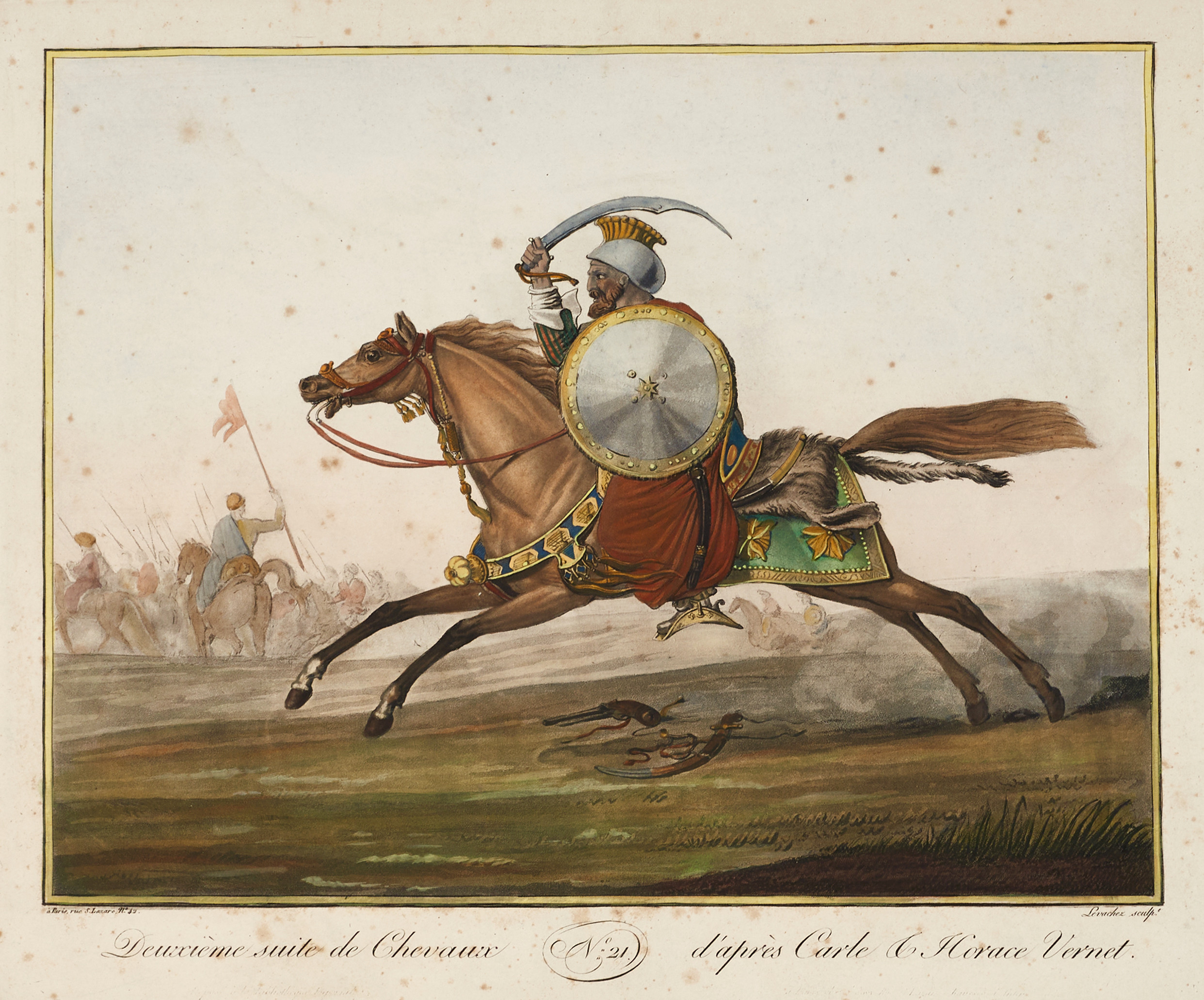 VERNET, (4) illustrationer ur "Recueil de chevaux en tout genre" (1807).