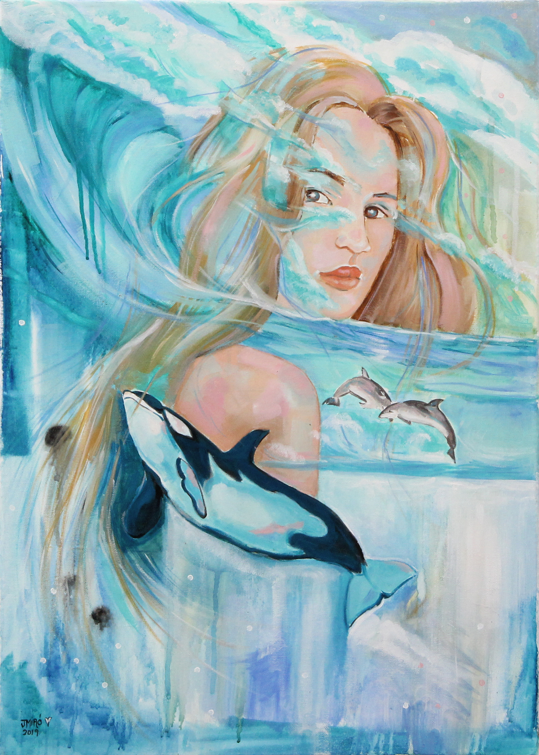 JUDITH MIRÓ RODRIGUEZ. OLJA, på duk, signerad.