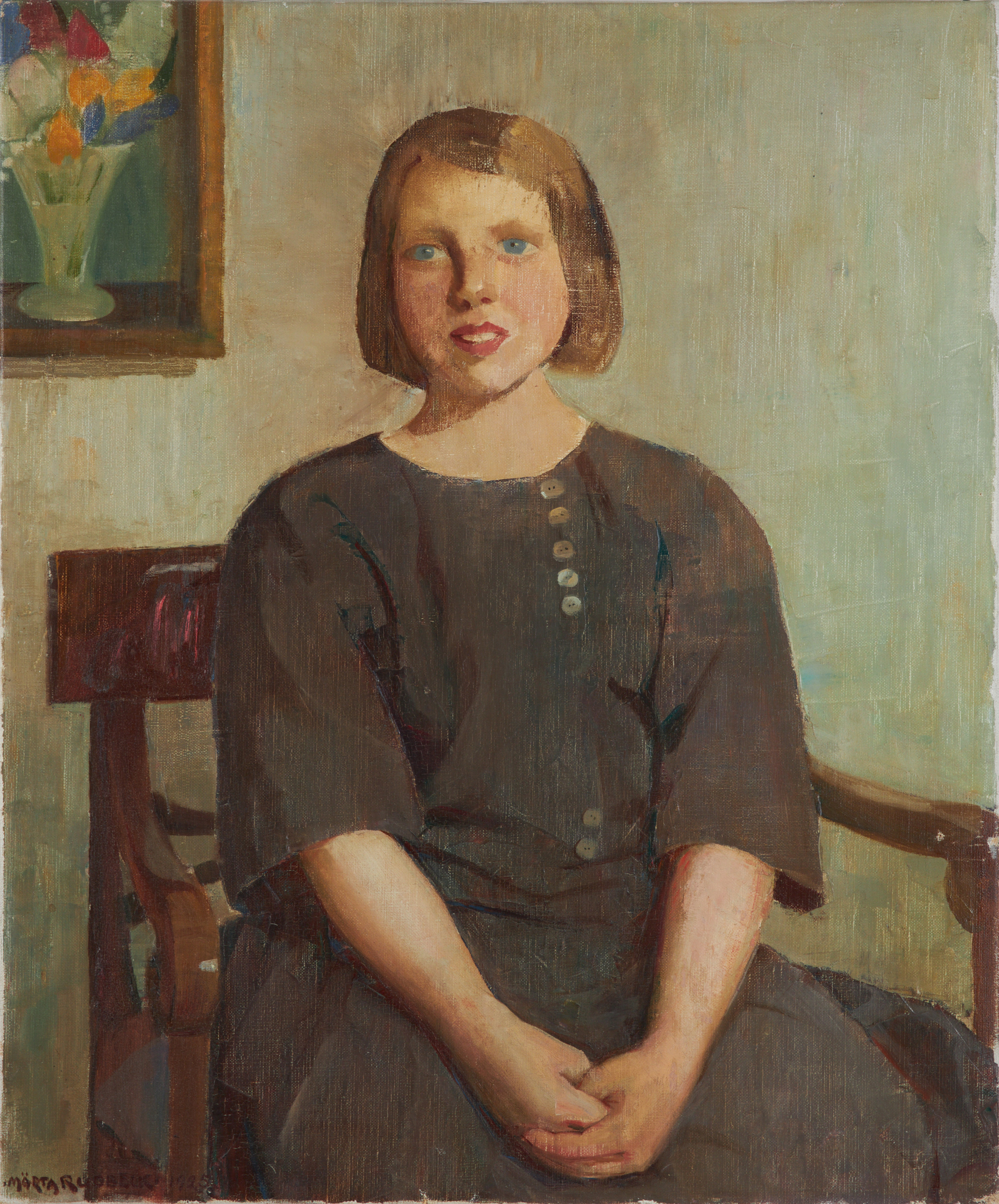 MÄRTA RUDBECK (1882-1933). "En liten flicka", olja på duk, signerad, daterad 1925.