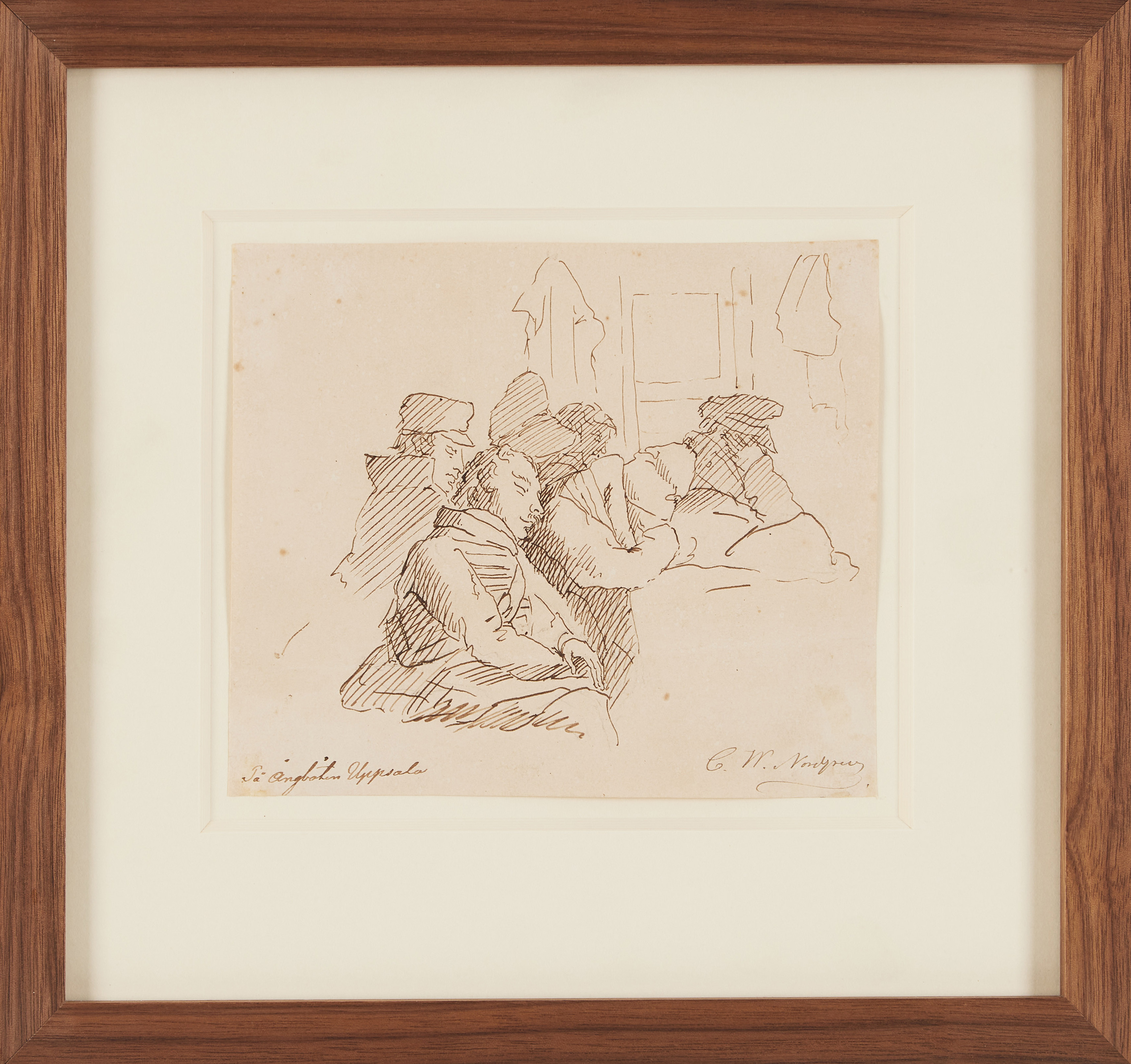 CARL WILHELM NORDGREN (1804-1857). "På ångbåten Uppsala ".