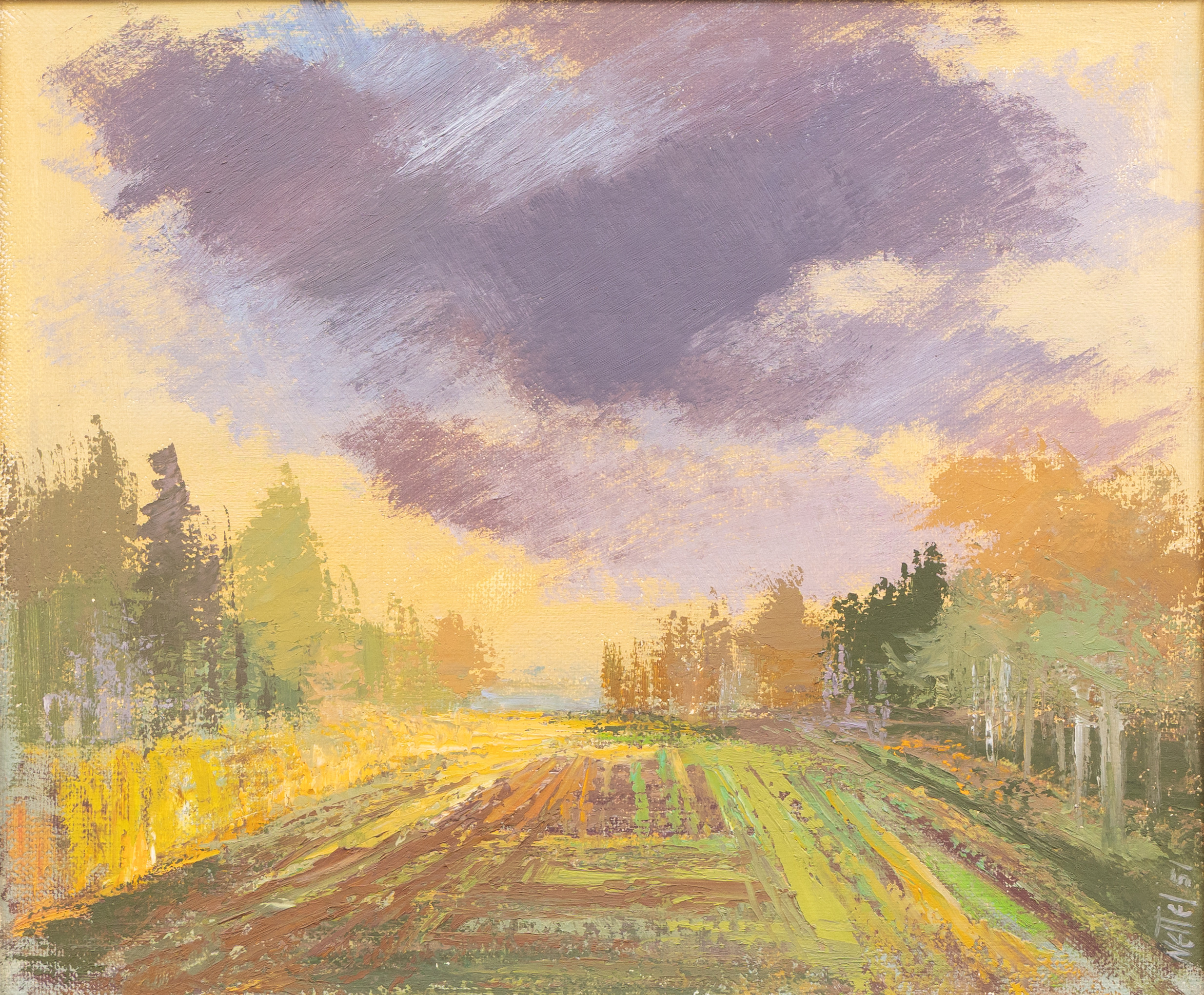 EINAR NETTELBLADT (1904-1965). Skogslandskap, olja på pannå, signerad.