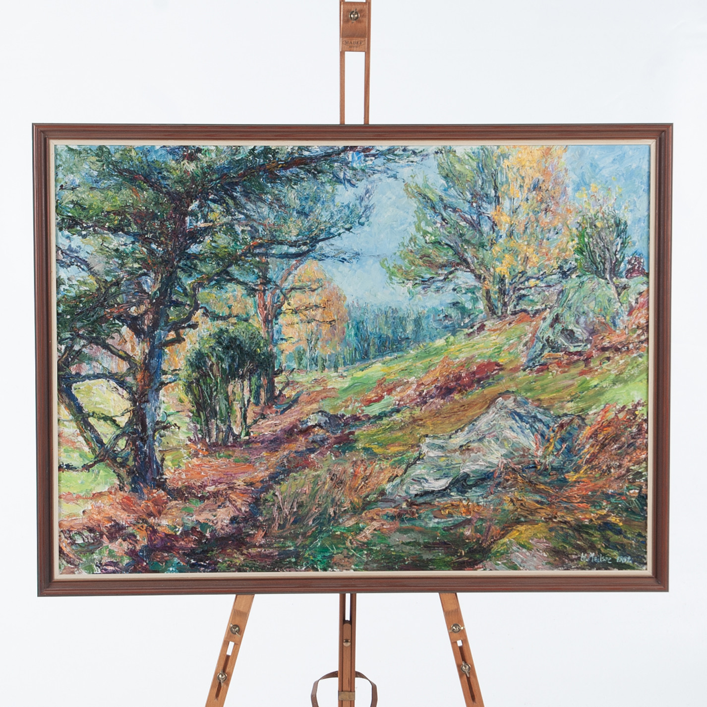 HELGE MEILSOE. Olja på duk, signerad och daterad 1982. "Motiv från Knäred".