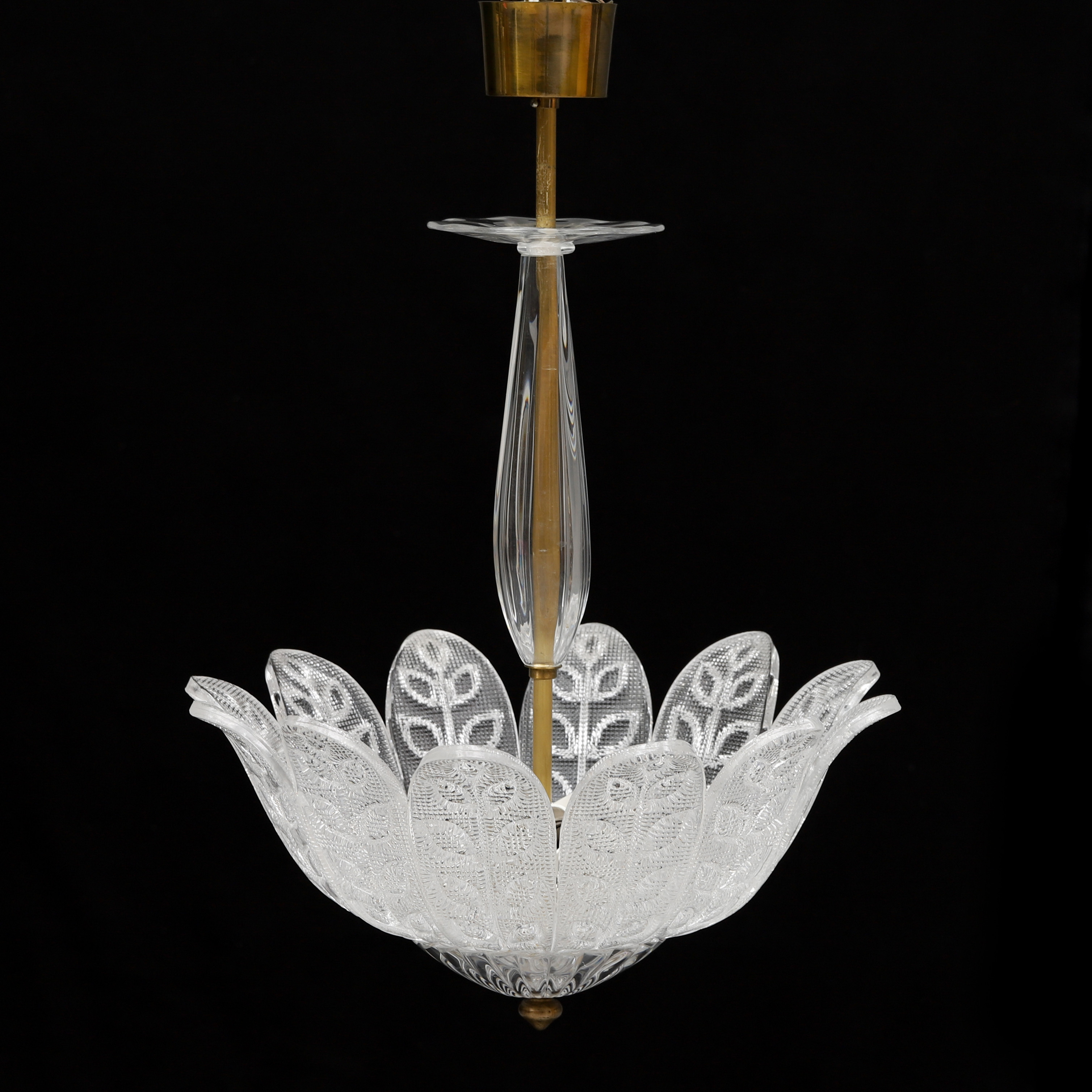 CARL FAGERLUND. Taklampa, Orrefors, 1950/60-tal.