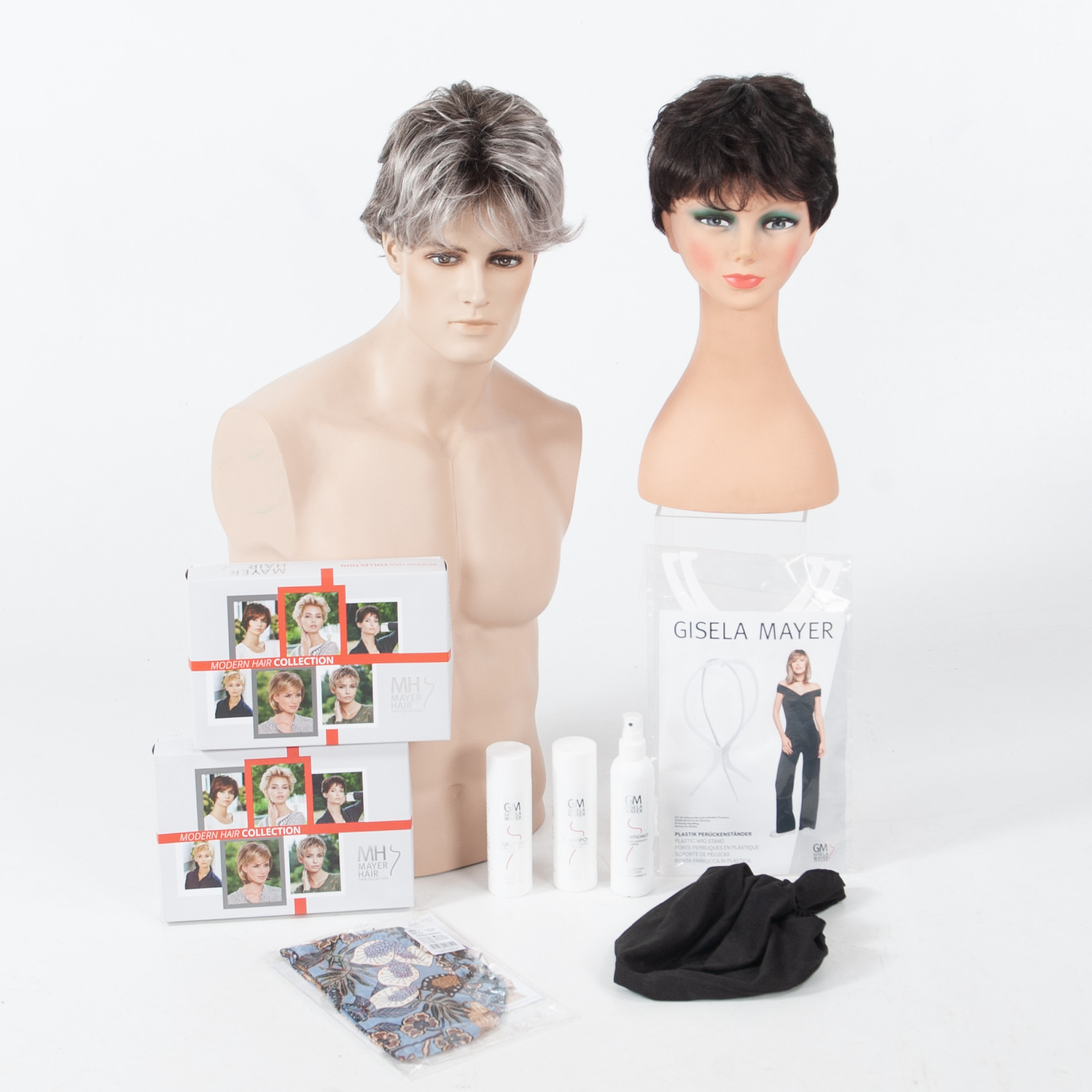 PERUKER 2st MAYER´S HAIR MED TILLBEHÖR.