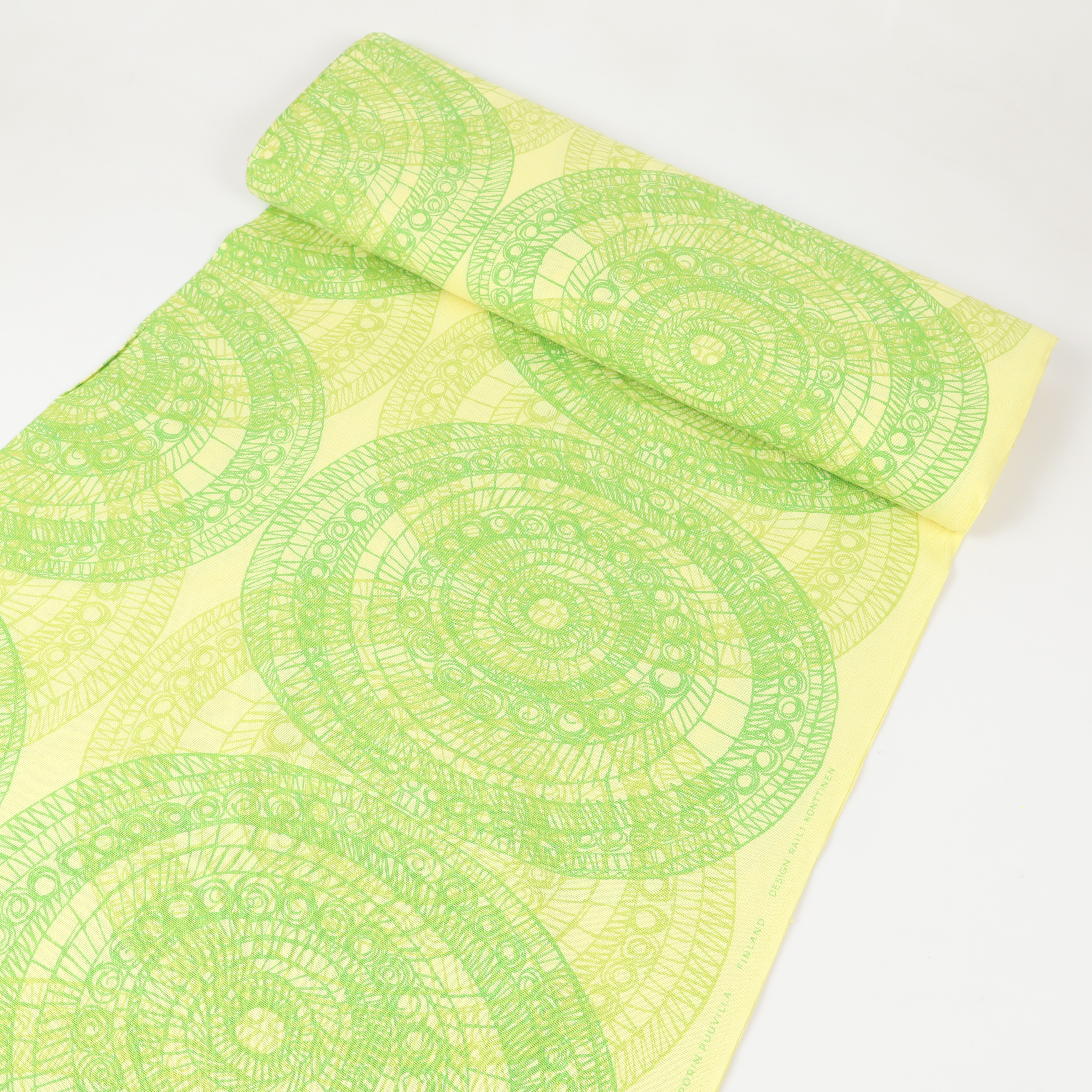 RAILI KONTTINEN. Tyg, 1 rulle, screentryck, Porin Puuvilla, Finland, 1970-tal.