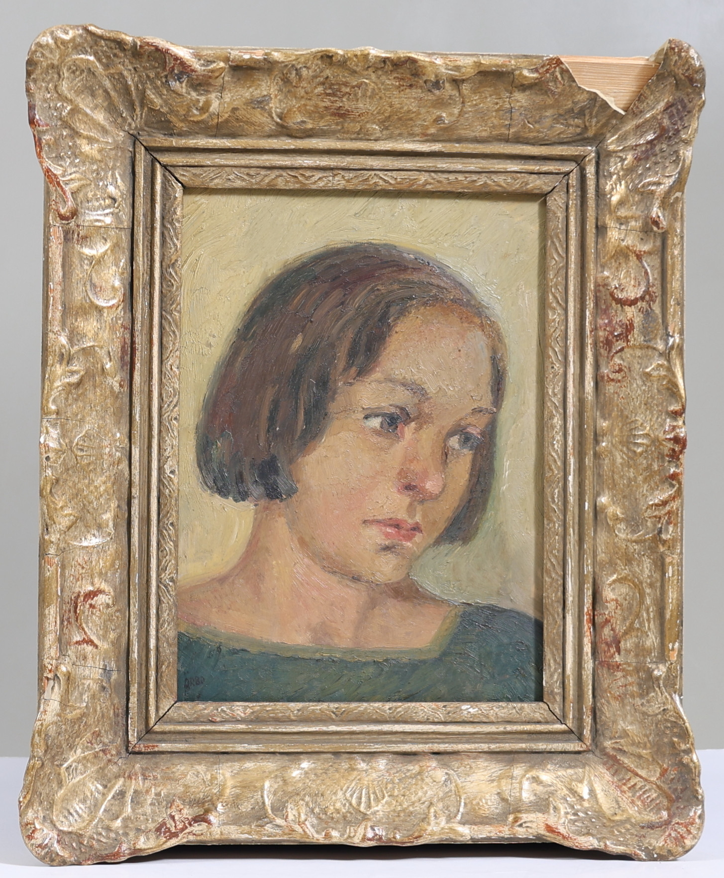 Karl Örbo (1890–1958), porträtt, olja på pannå, signerad Örbo.