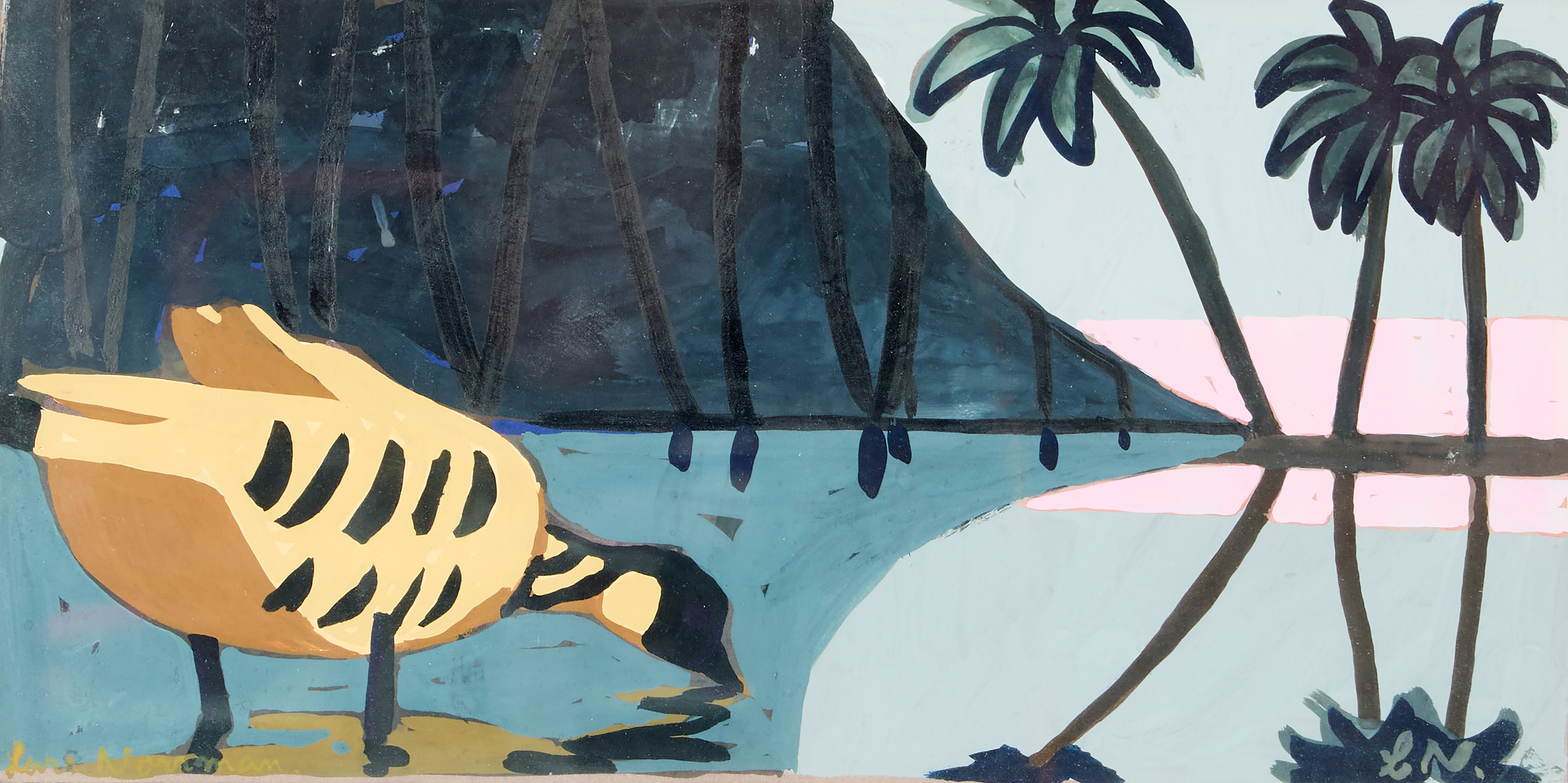 LARS NORRMAN. Hawaiigås vid havet.