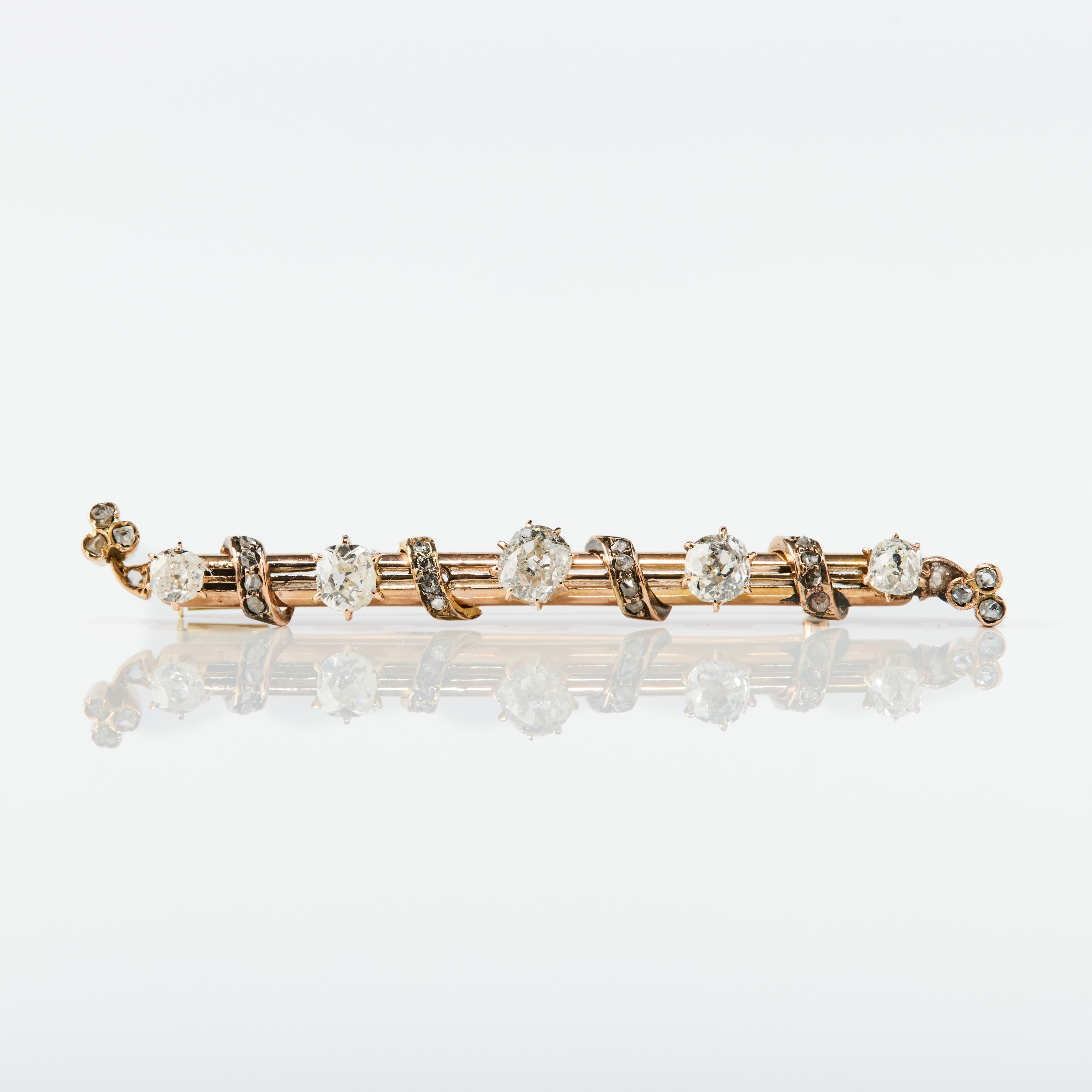 BROSCH, guld med diamanter, 1890-tal.