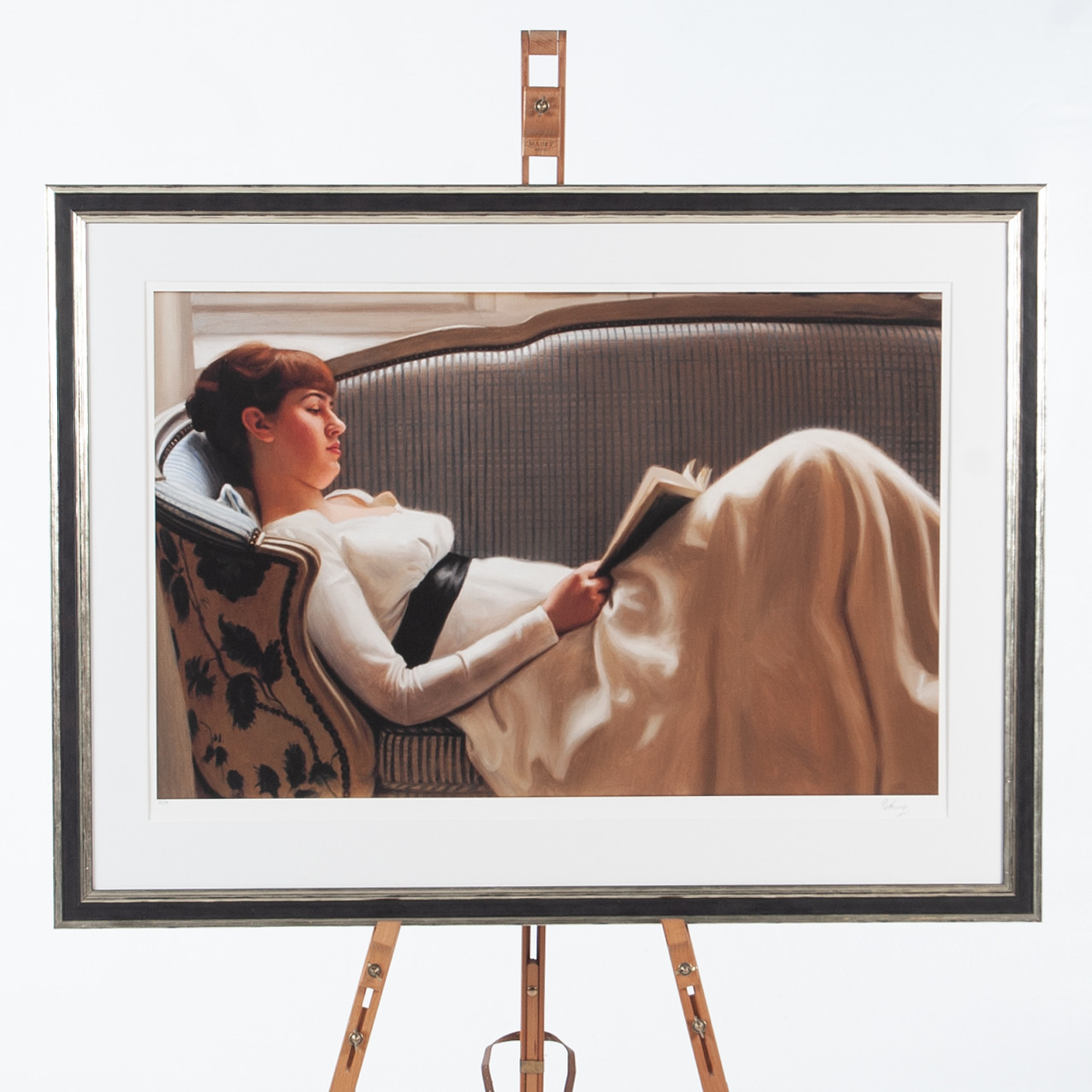 JOHAN PATRICNY. Pigment print, signerad och numrerad 22/95. "Läsande damen".