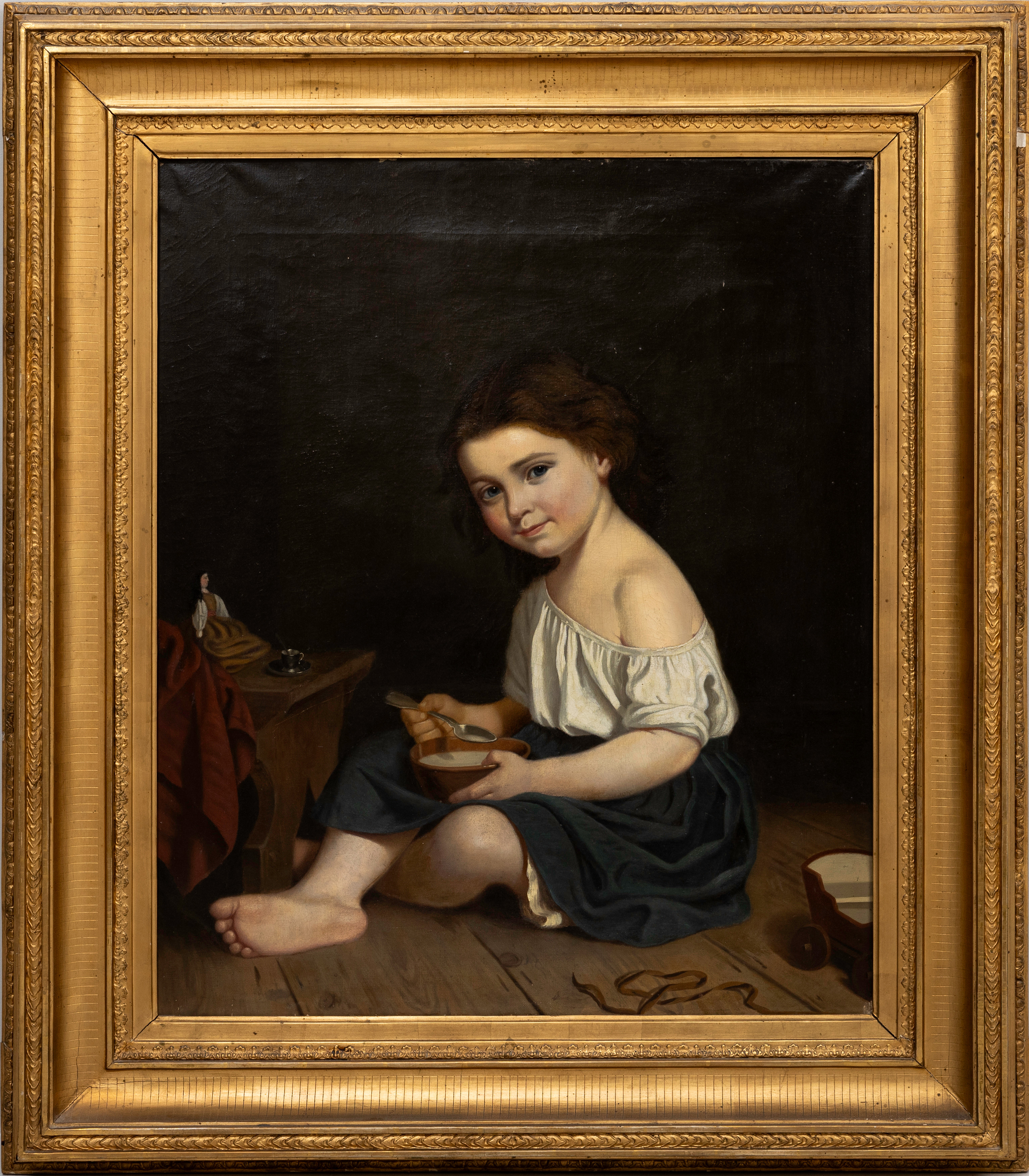 AMALIA LINDEGREN (1814-1891). Kopia efter. "Frukost", olja på duk, osignerad.