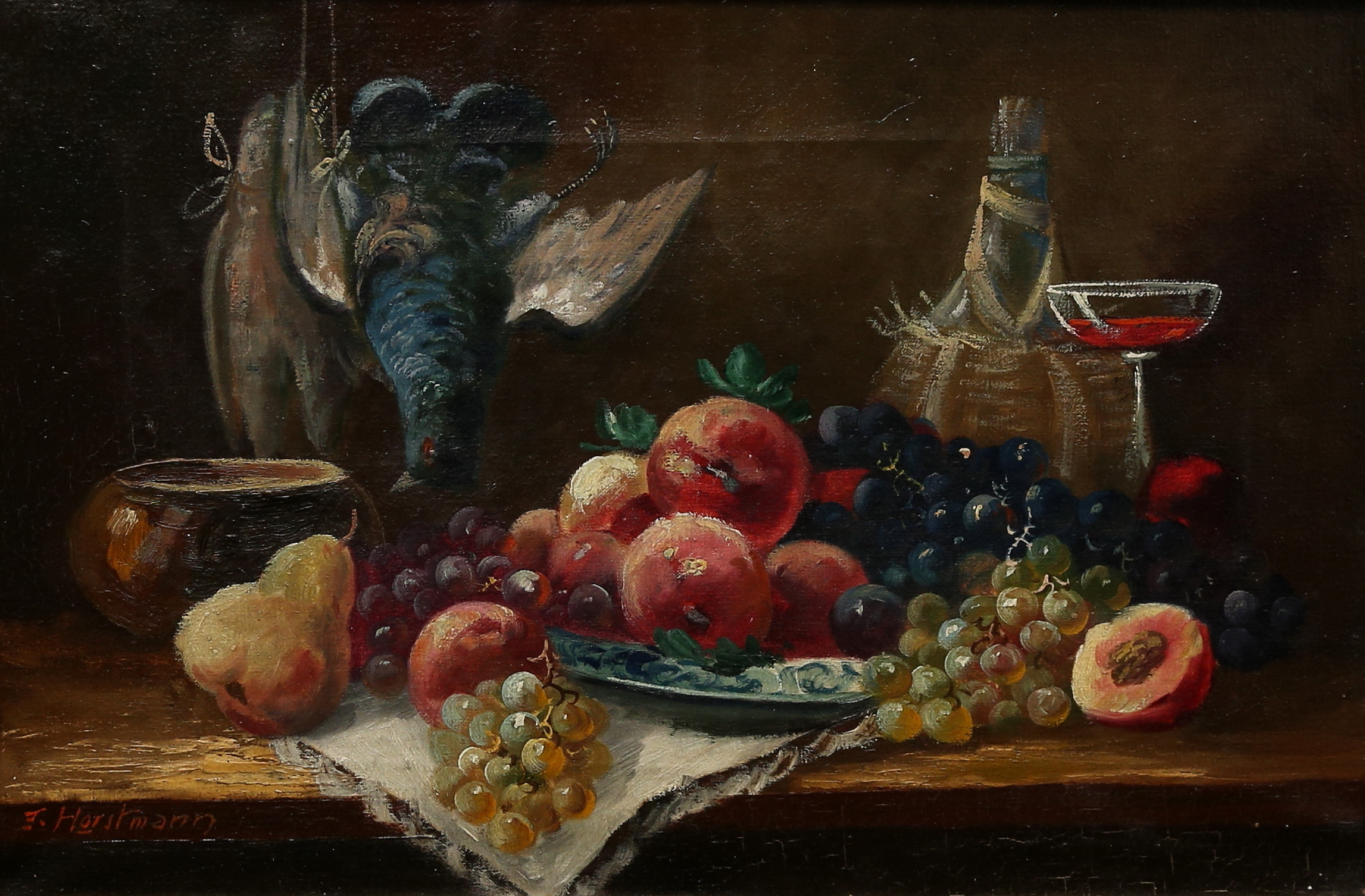 OIDENTIFIERAD KONSTNÄR. Olja på duk, signerad J Horstmann.
