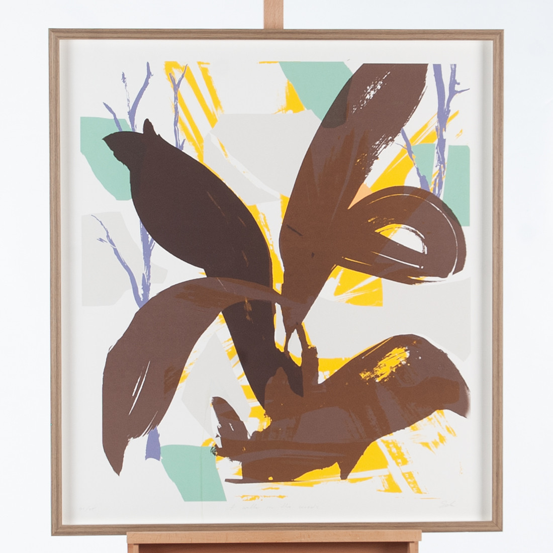 MARCUS EEK. Silkscreen "a walk in the woods" signerad samt numrerad 41/45.