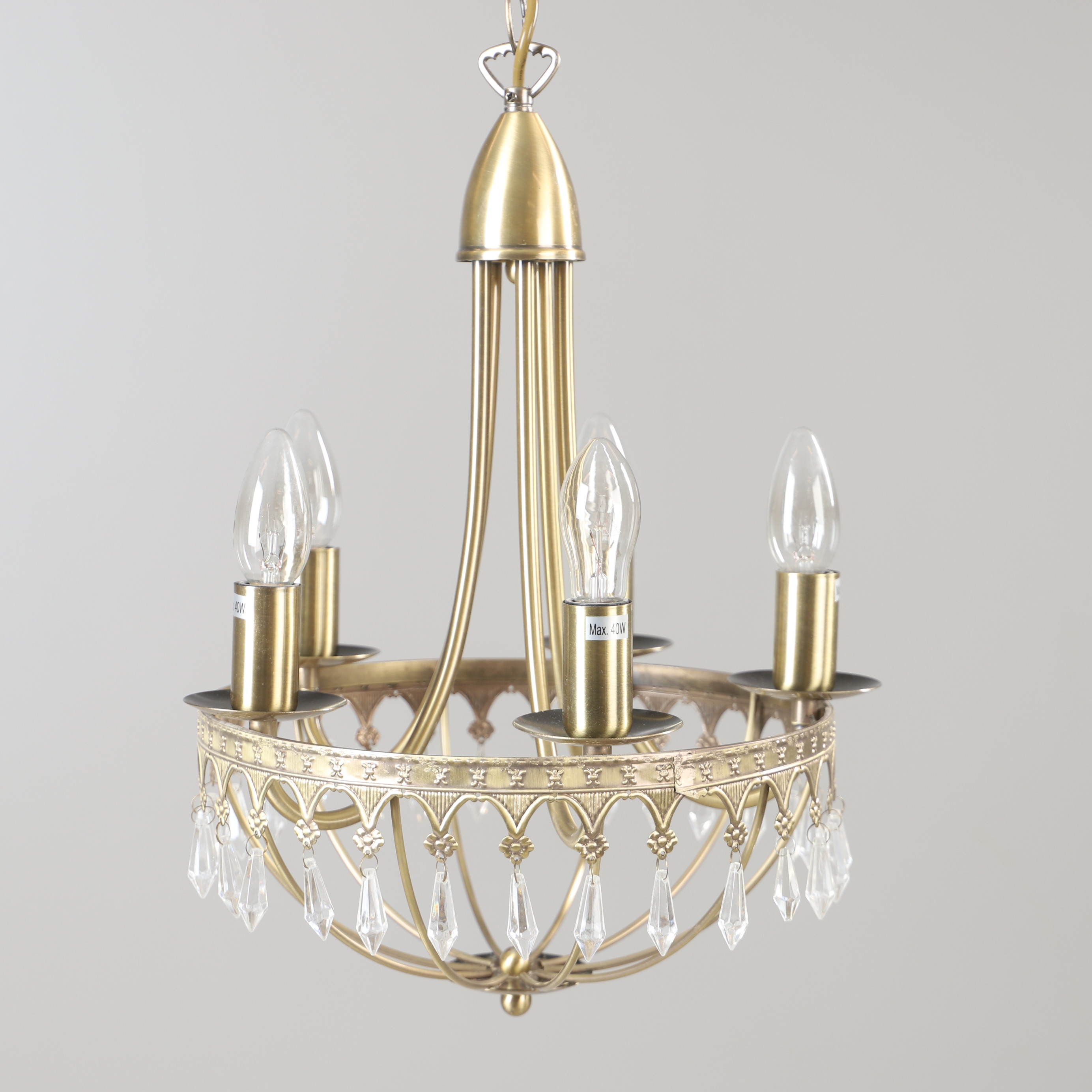 TAKLAMPA, metall med prismor, 2000-tal.