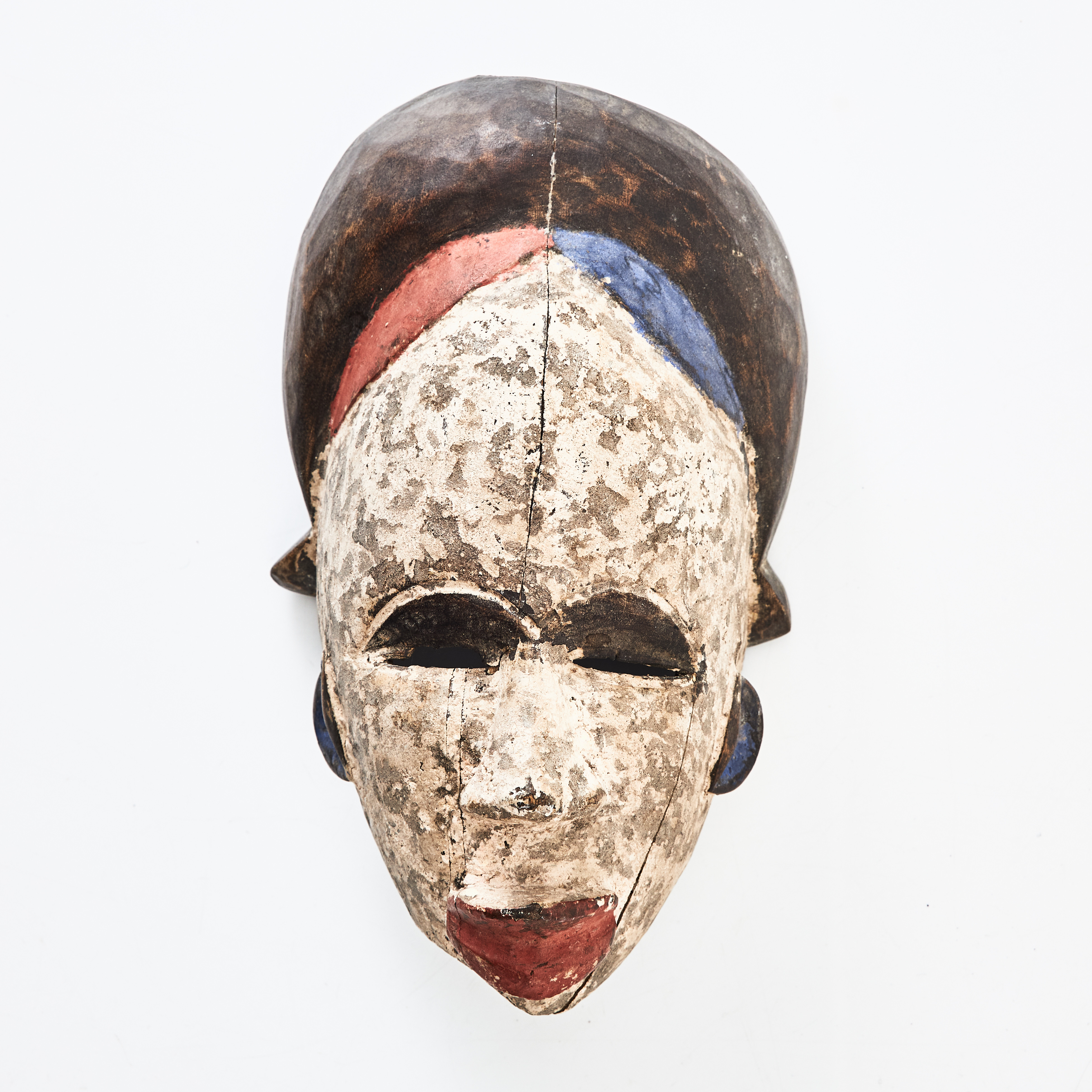 MASK, troligen Mali, 1900-tal, skulpterat och bemålat trä.