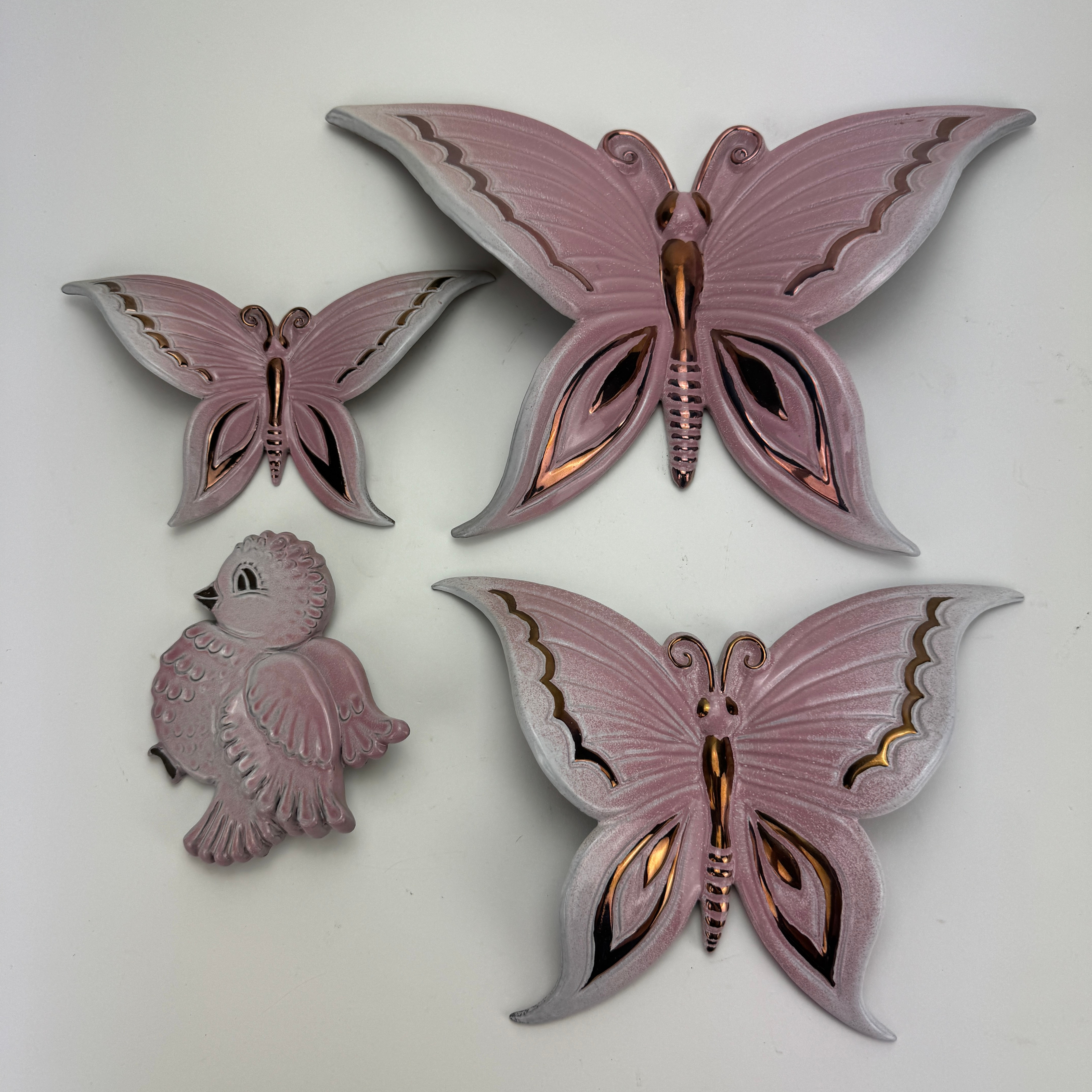 VÄGGDEKORATIONER, 4 st, keramik, Norrman, Motala, signerade.