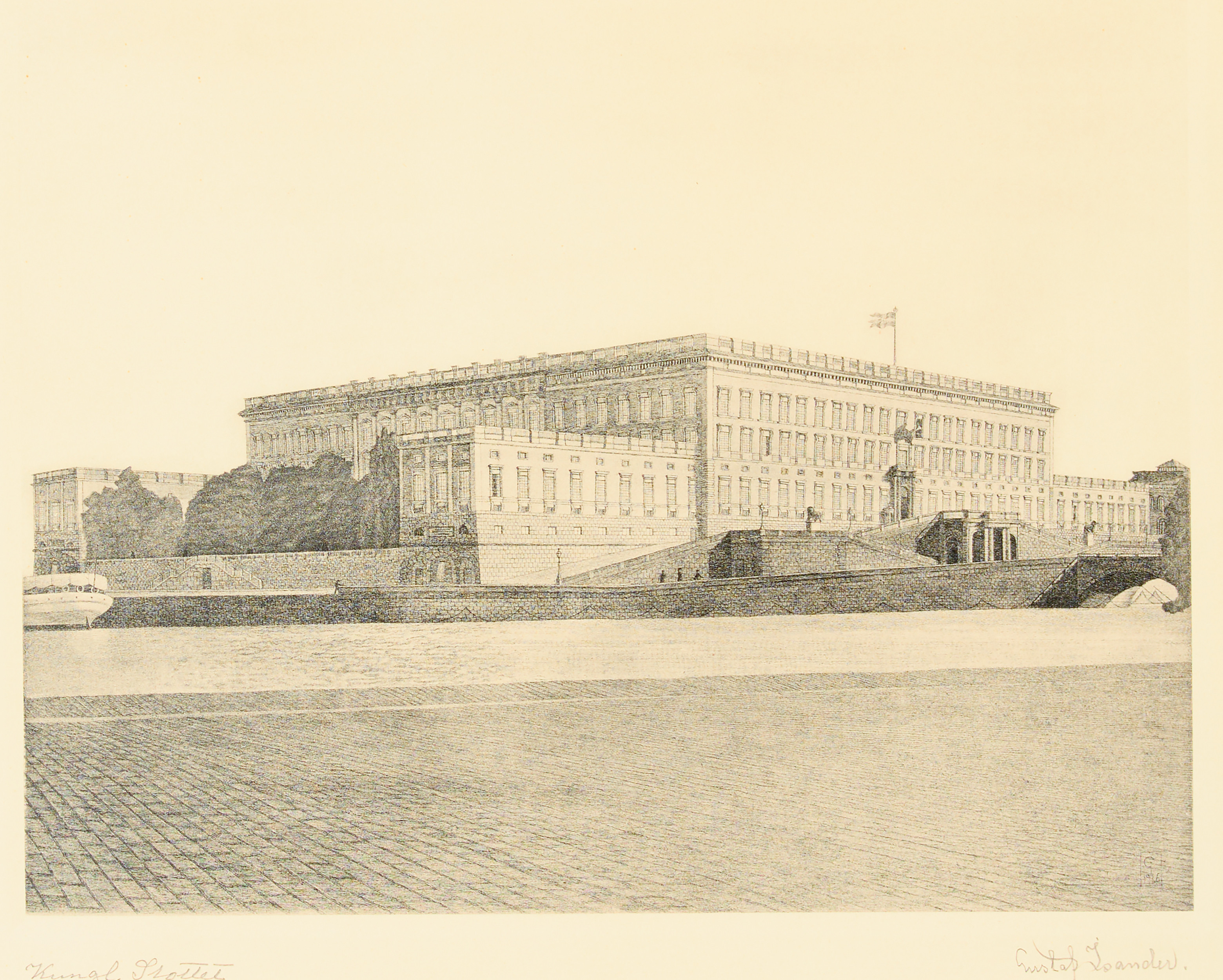 GUSTAF ISANDER (1863-1929). "Kungliga slottet, Stockholm".