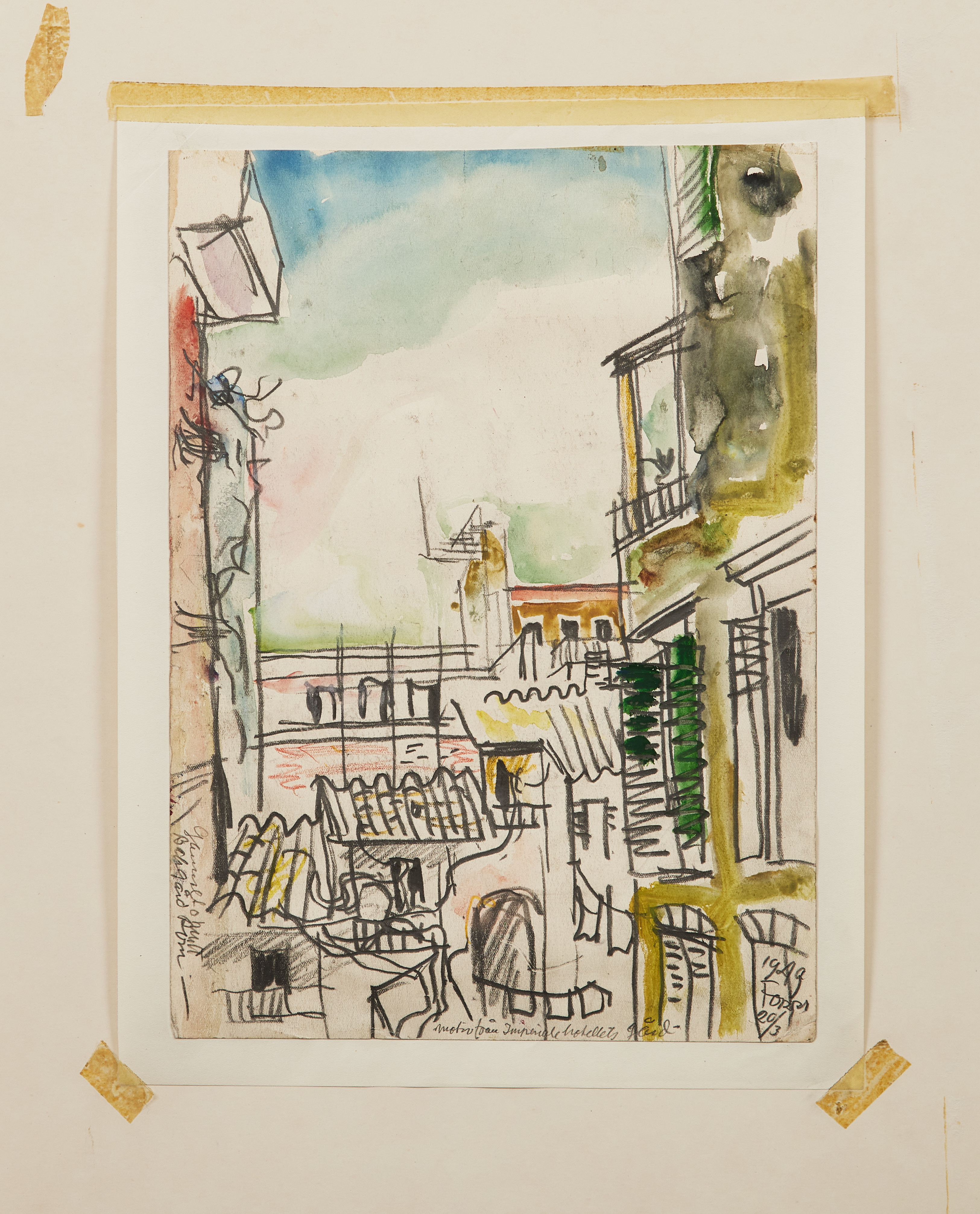 EINAR FORSETH. Skisser från Italien, 10 st, signerade och daterad, mapp med teckningar.