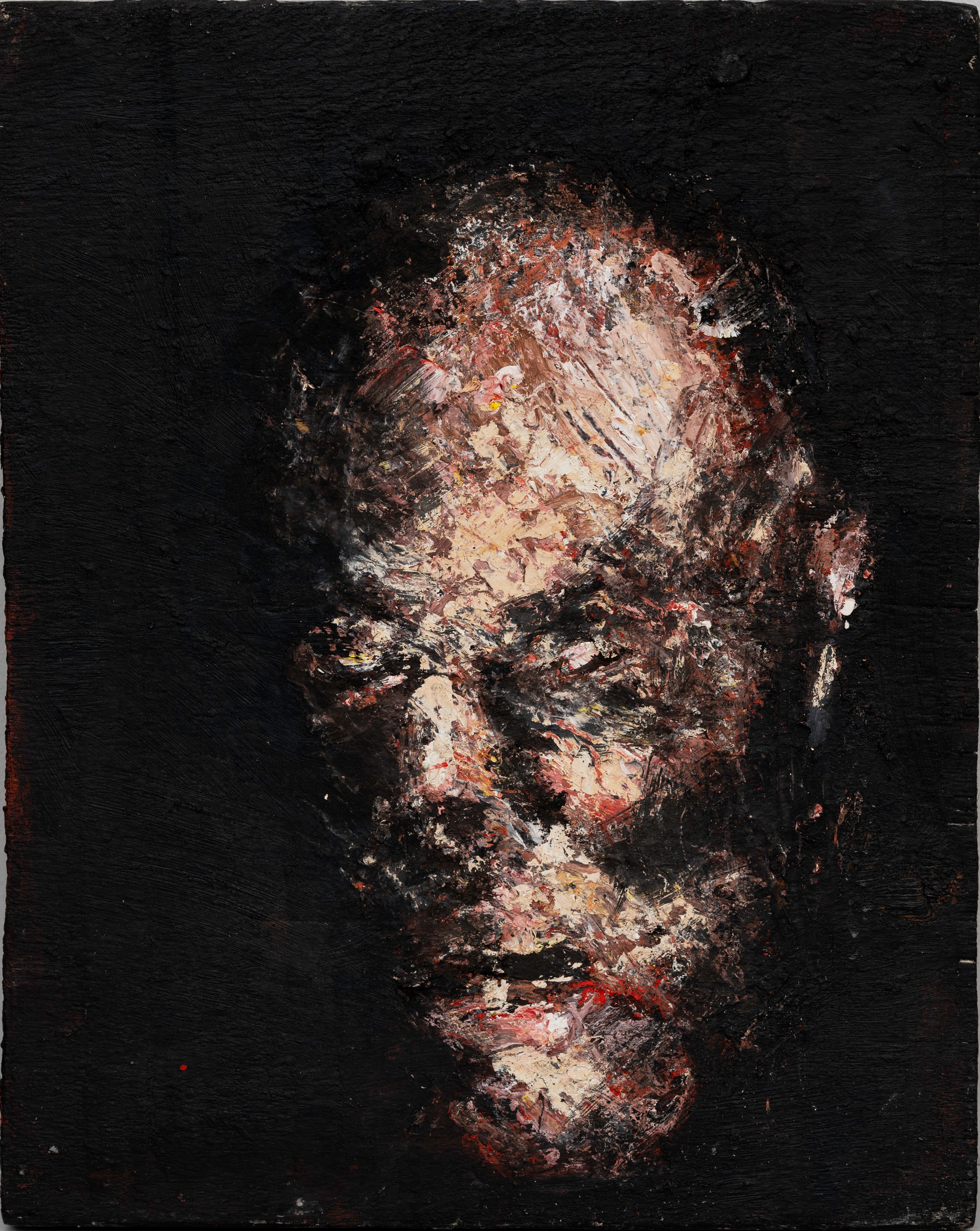 TOM KRESTESEN ( 1927-2017). "Porträtt", olja och tempera på pannå, signerad à tergo, Tom. K.