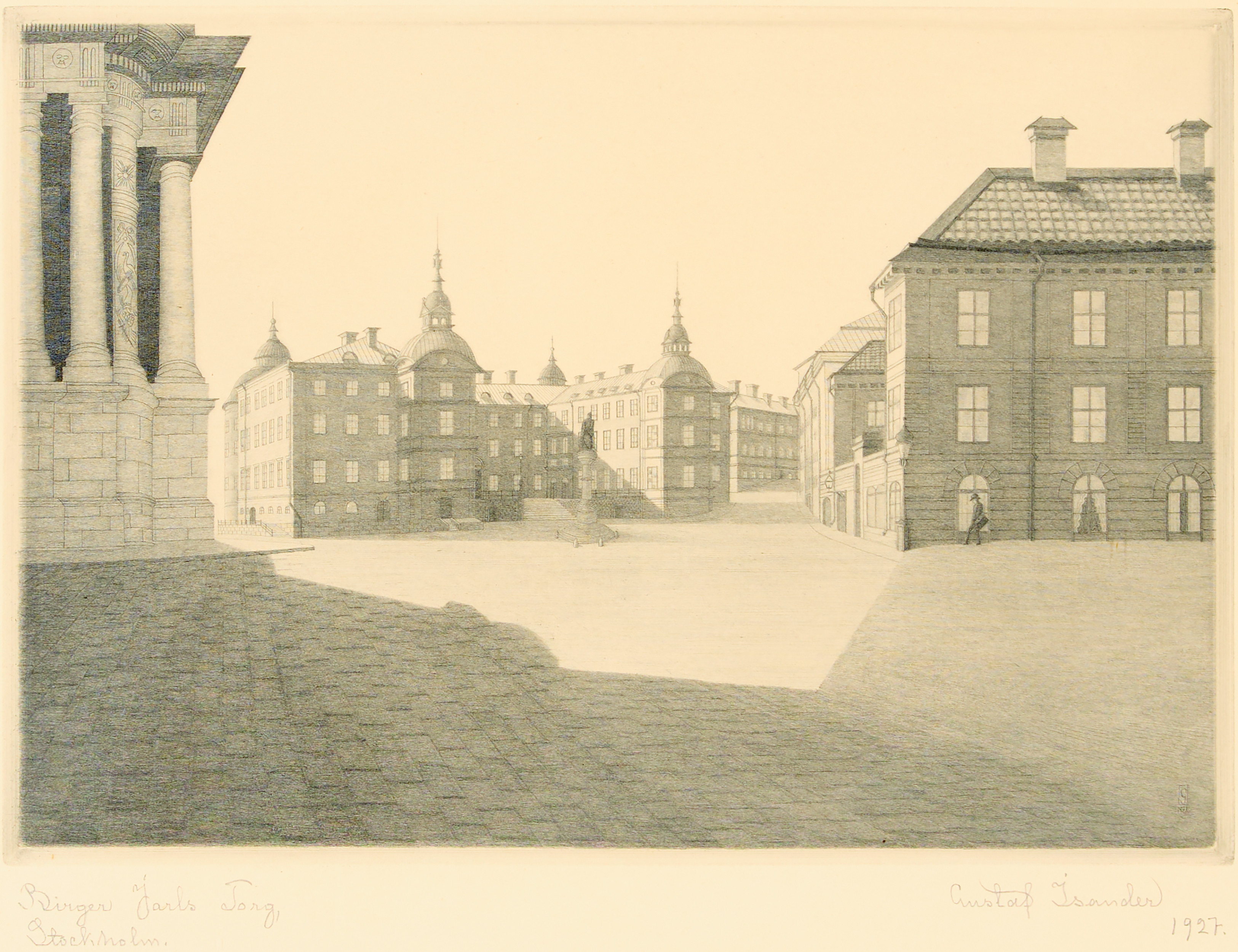 GUSTAF ISANDER (1863-1929). "Birger Jarls Torg, Stockholm".