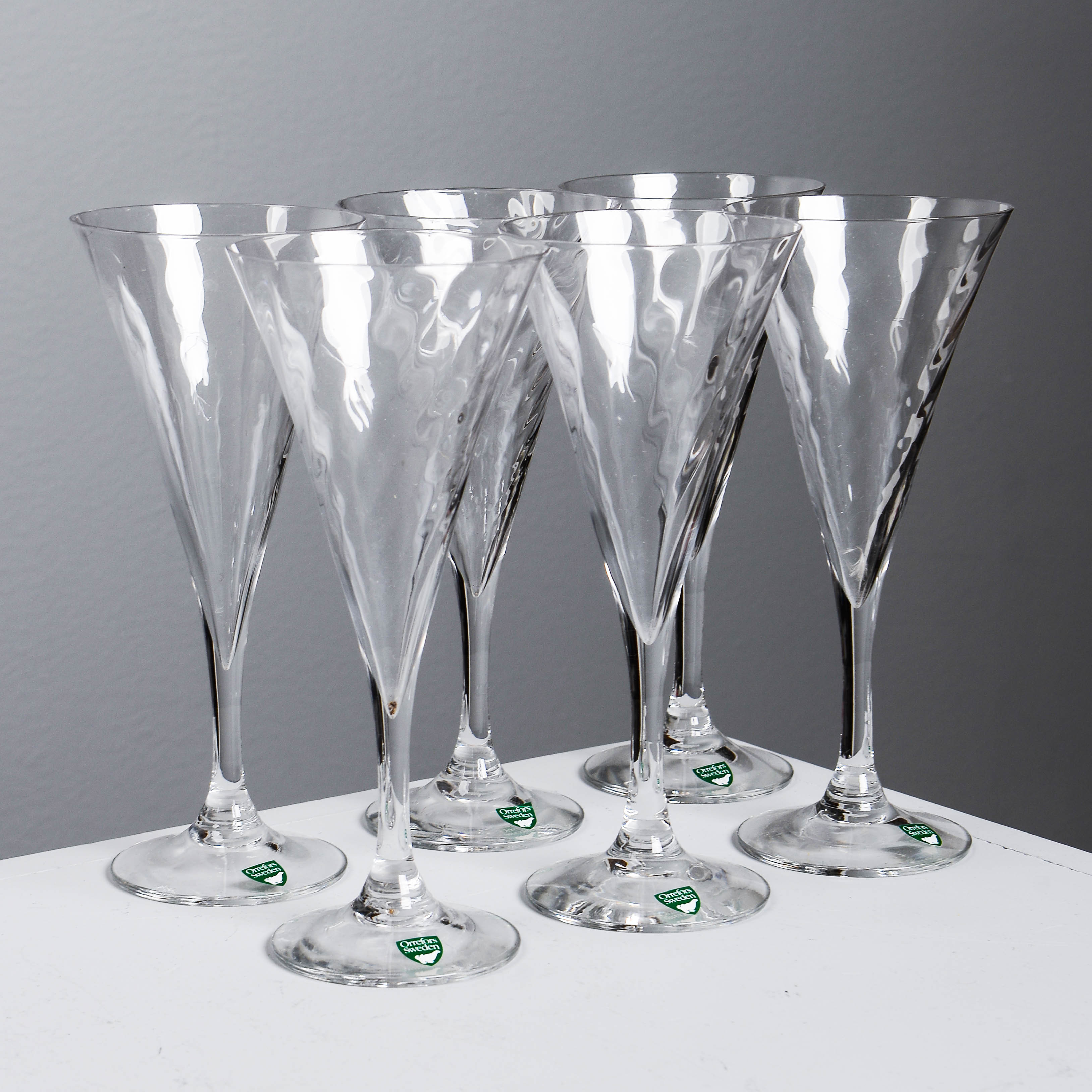 GUNNAR CYRÉN. "Helena", vinglas, 6 st, Orrefors.