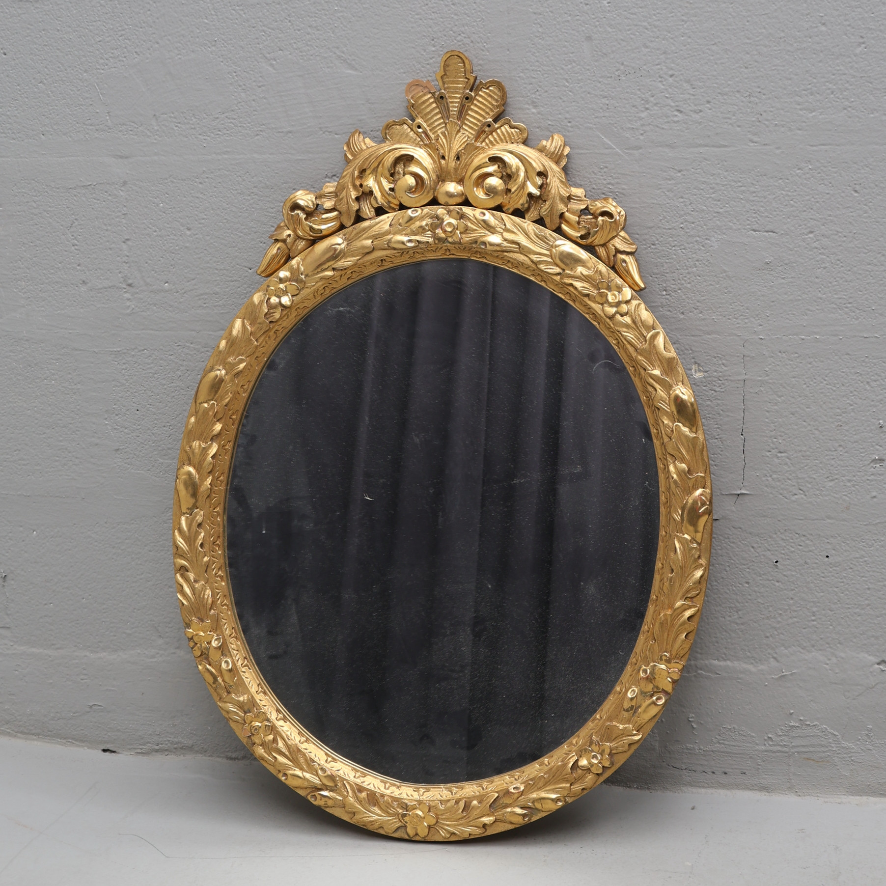 SPEGEL, förgylld, signerad O. Eklöf, 1900-tal.