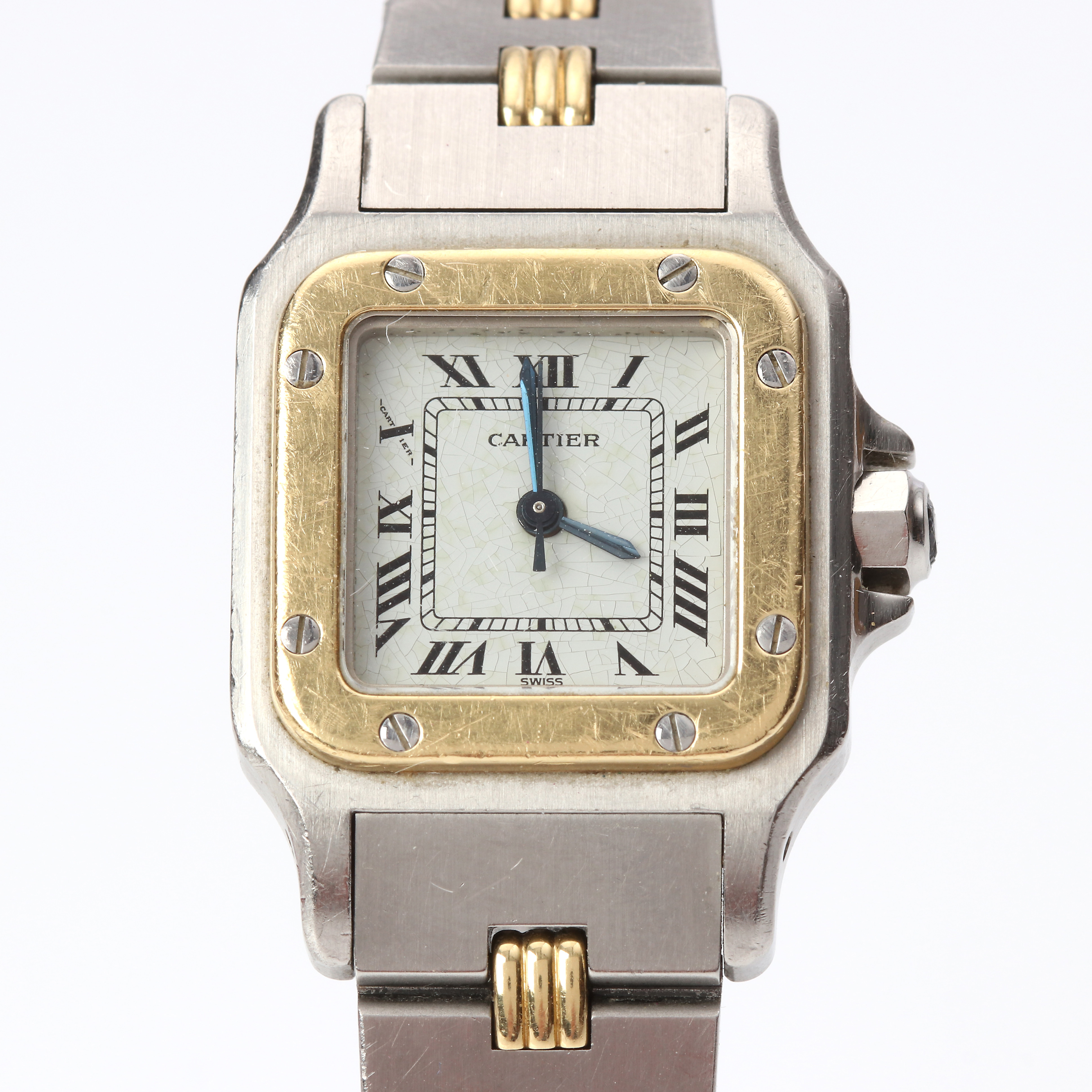 CARTIER "SANTOS", ARMBANDSUR. Stål och guld, automatisk.