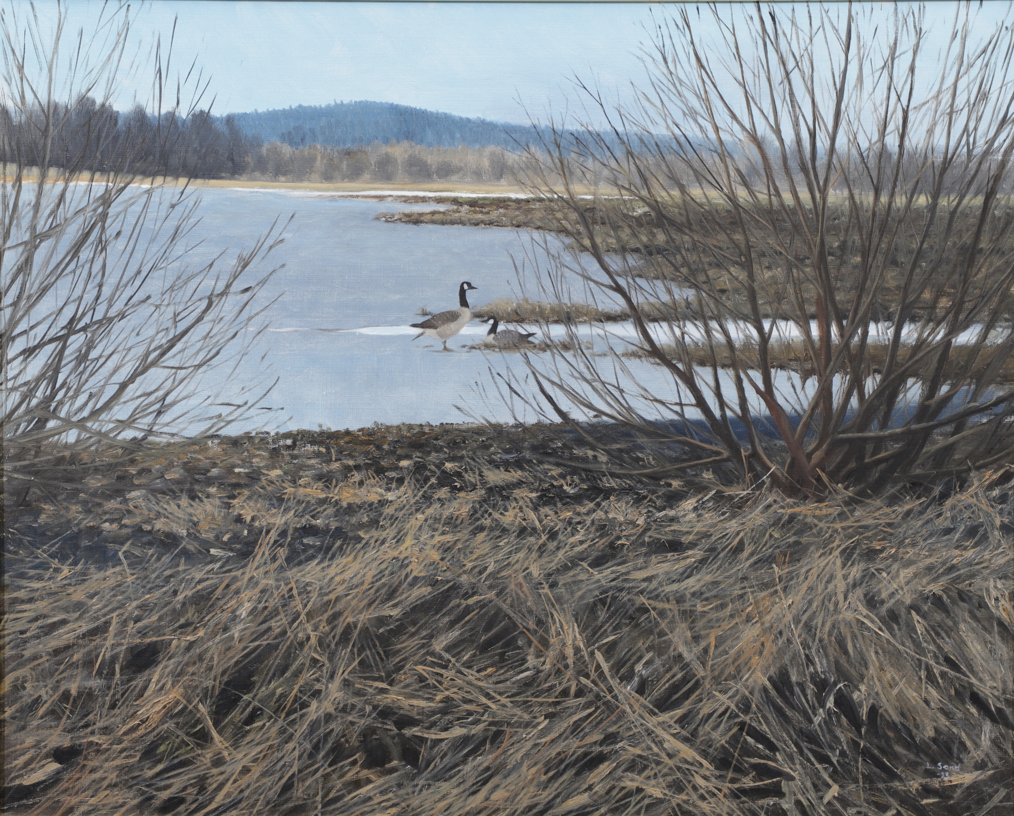 LENNART SAND. "Hovran, mars-93", olja på duk, signerad och daterad -93.