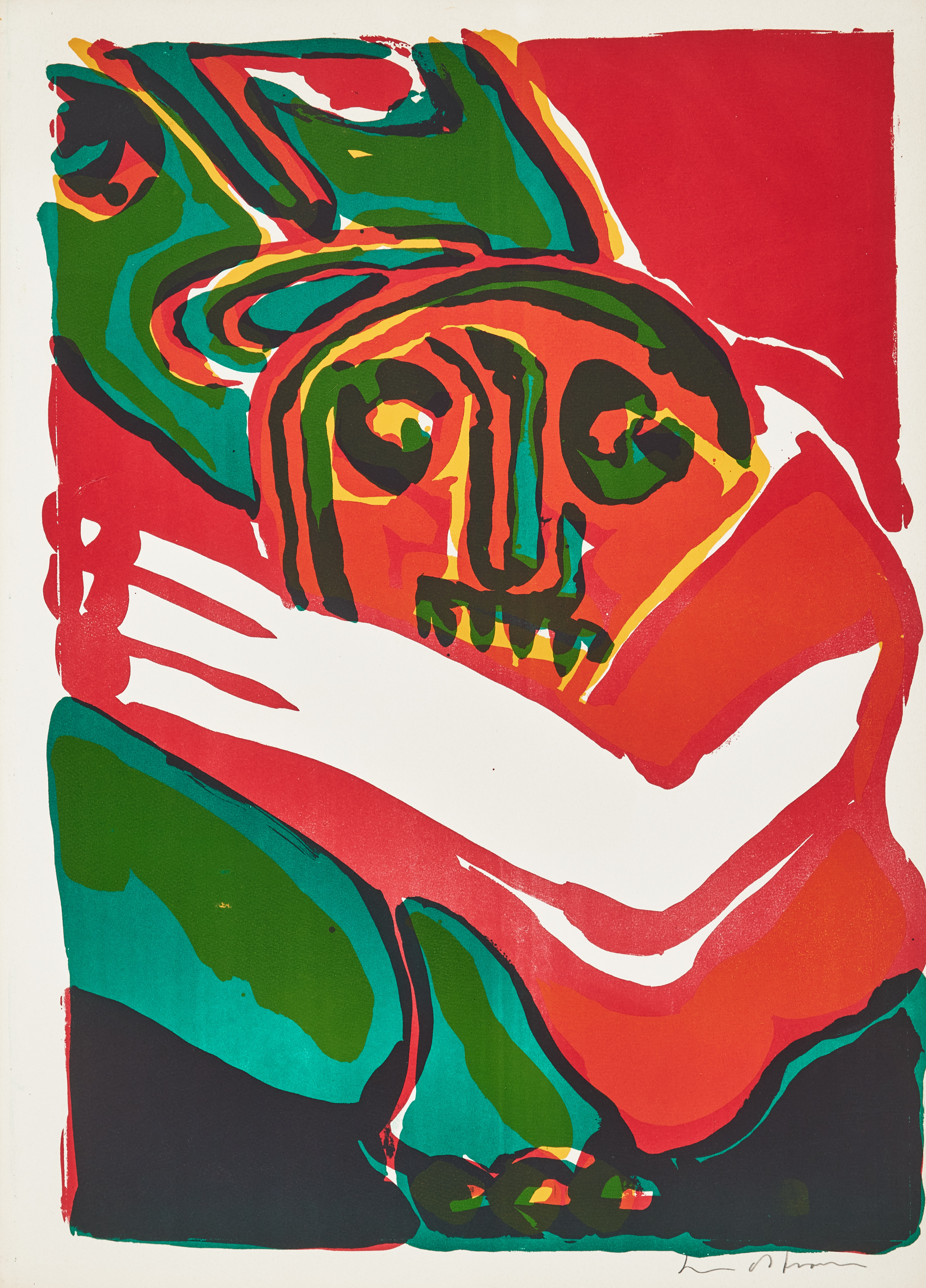 BENGT LINDSTRÖM. Figurkomposition, signerad, färglitografi.